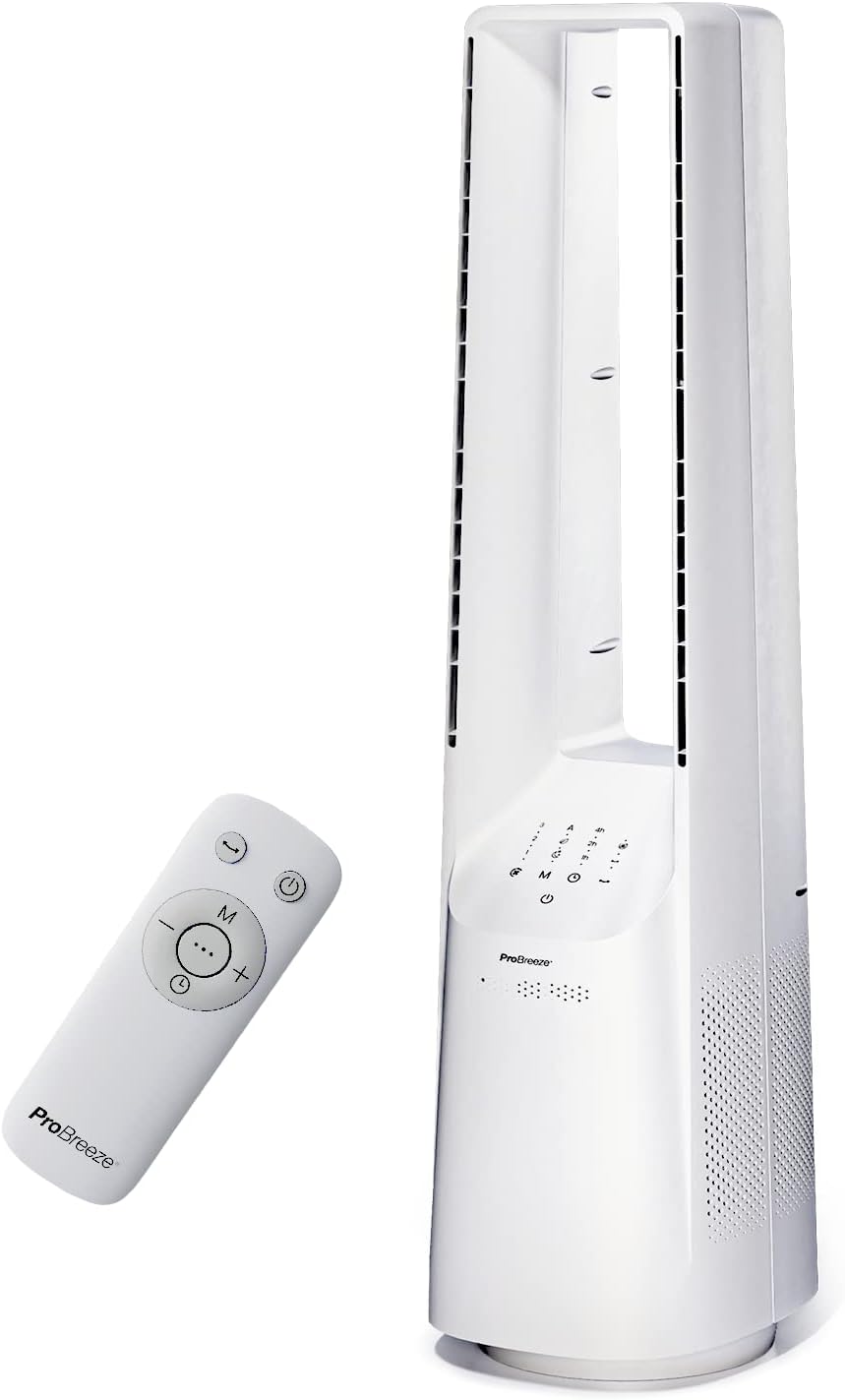 Rotorloser Turmventilator mit Fernbedienung, Ventilator, Weiss