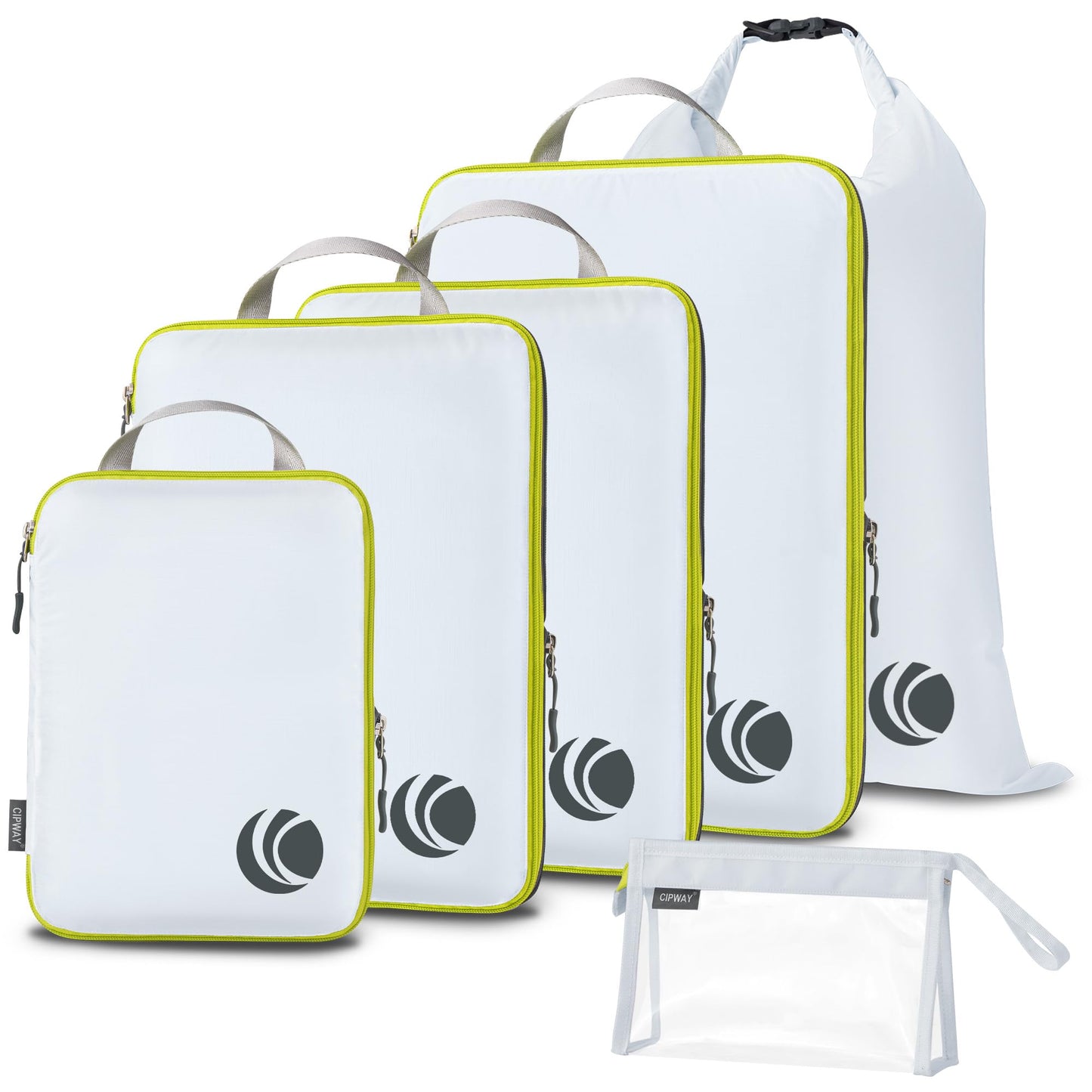 Kompression Koffer-Organizer-Set, 6PCS Weiss