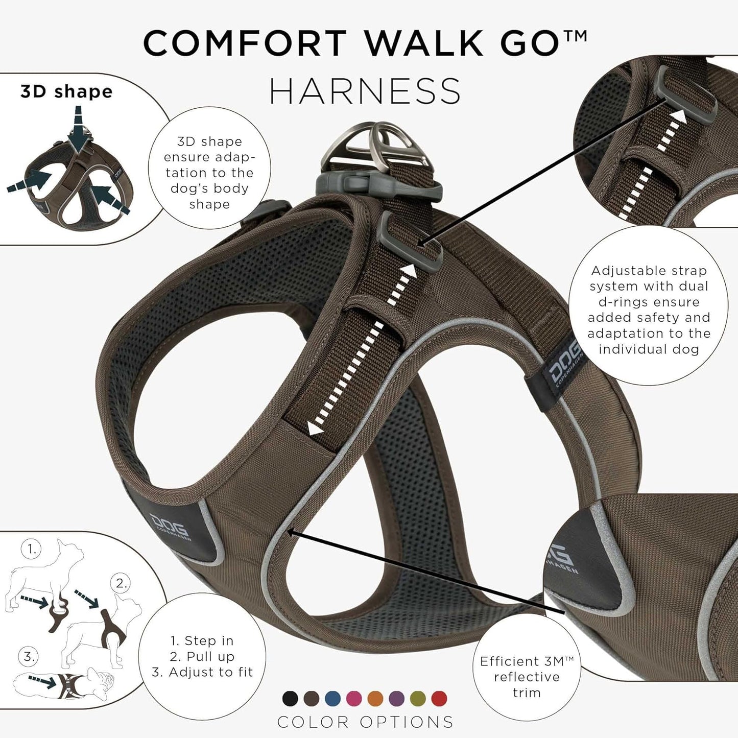 Comfort Walk Go Hundegeschirr, Mocca | Braun / M