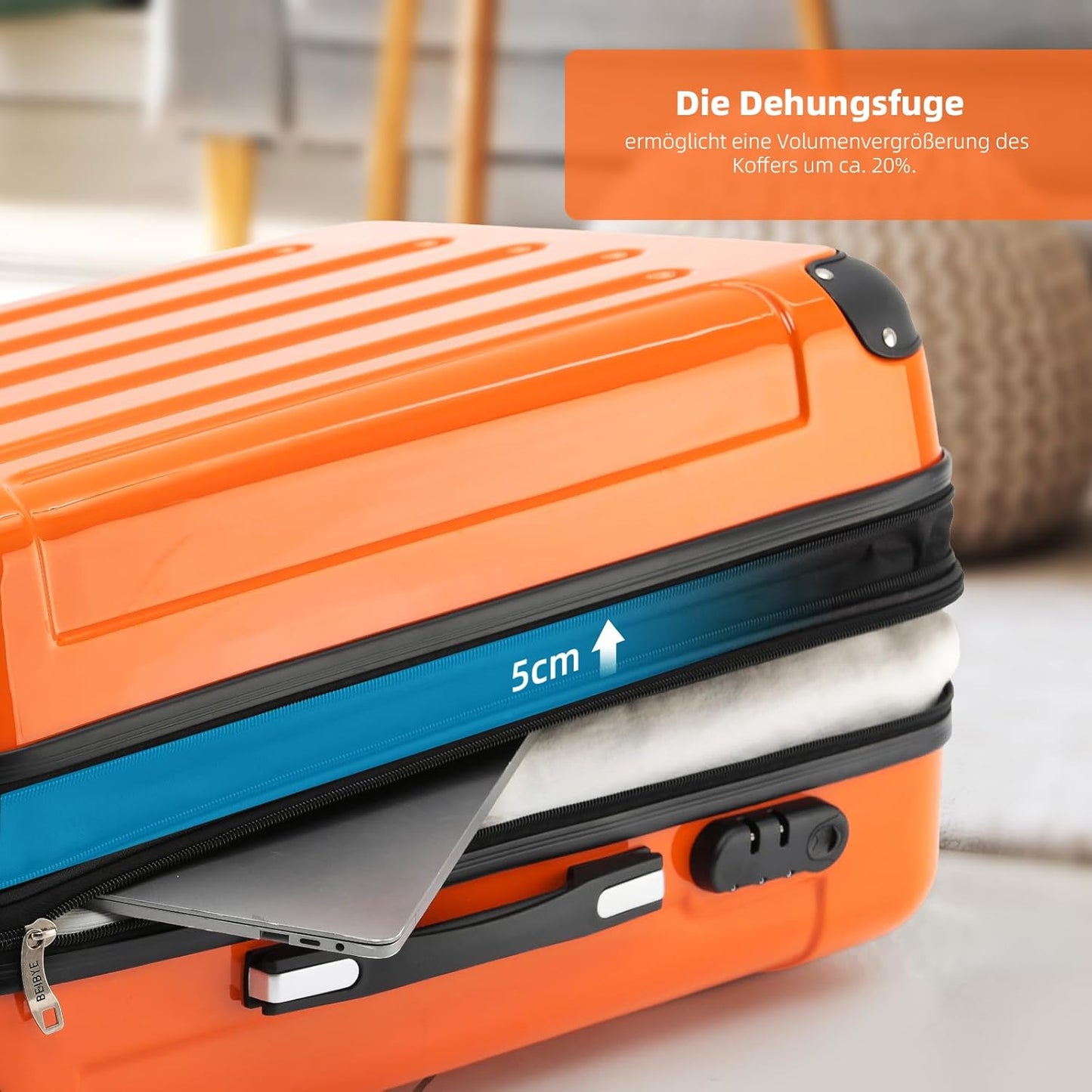 3-tlg. Hartschalenkoffer-Set, Orangen SET