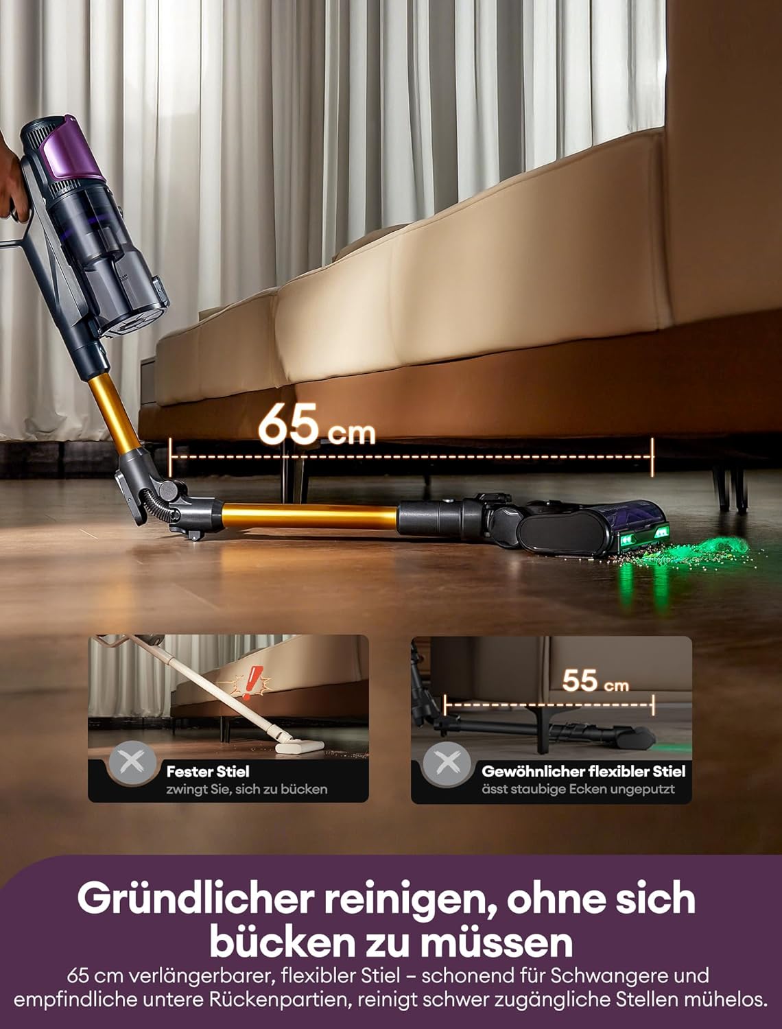 U20 Mopper Staubsauger mit Wischfunktion und Anti-Tangle, Champagner Gold