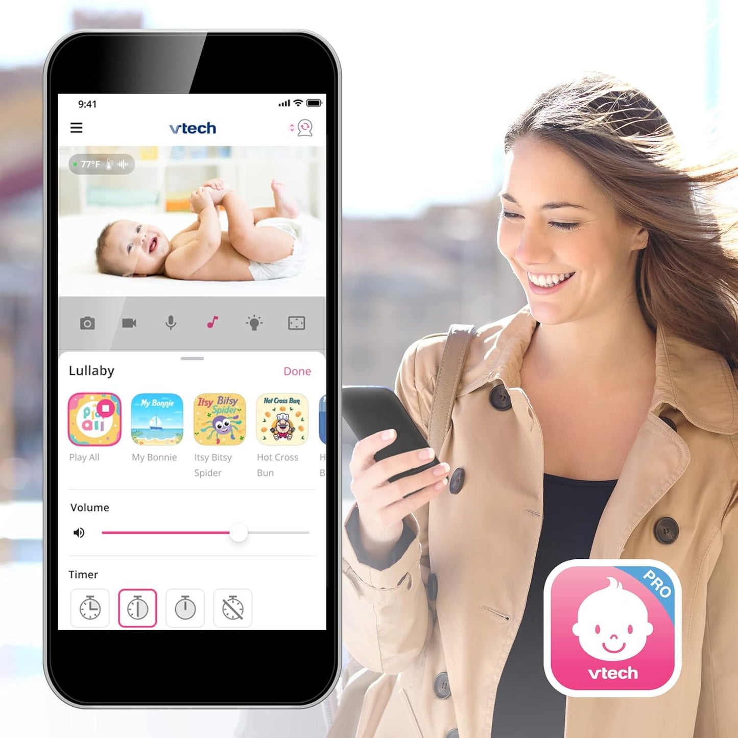 Babyphone mit Kamera VM901-1W, 5"-VM901-APP