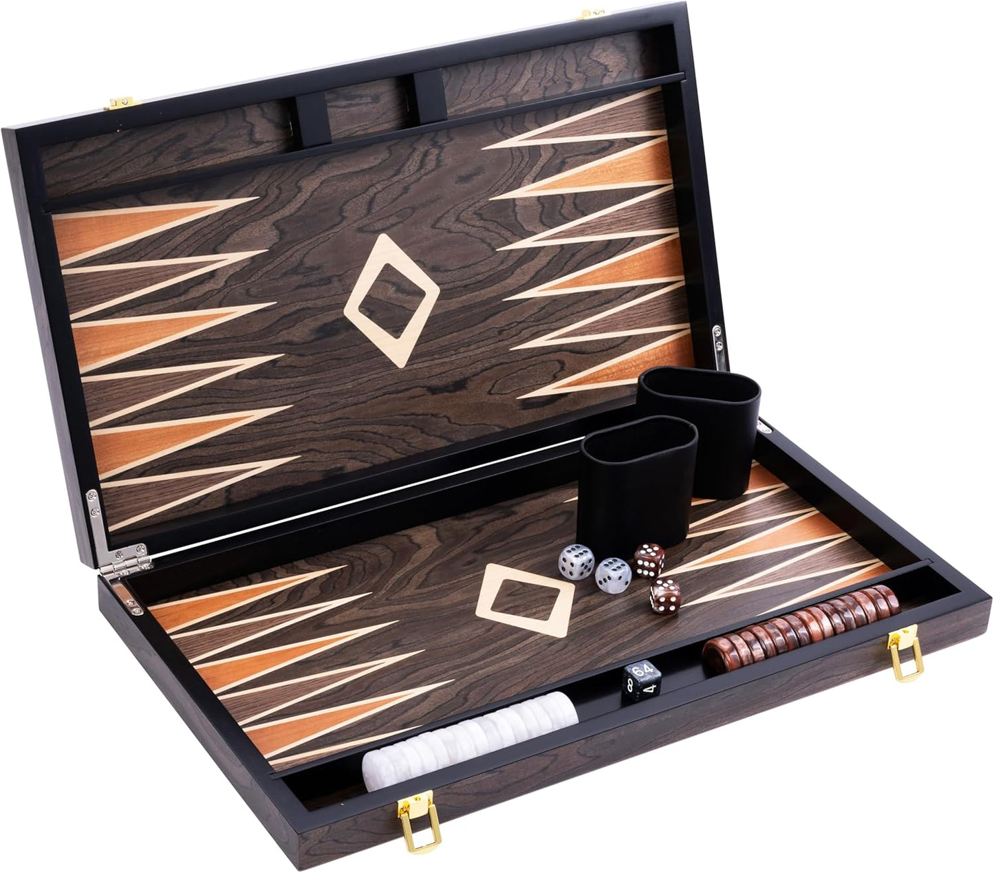Backgammon Set 18 Zoll Wurzelholz, 18 Zoll Walnuss-wurzelholz