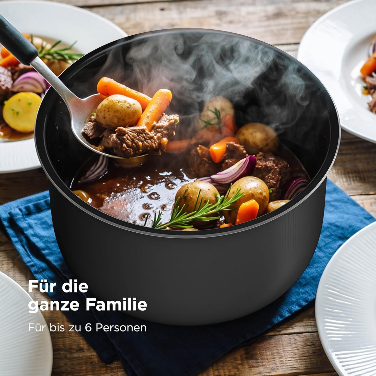 HyperHeat 9-in-1 Multikocher, 9-in-1 Schnellkochtopf Schwarz