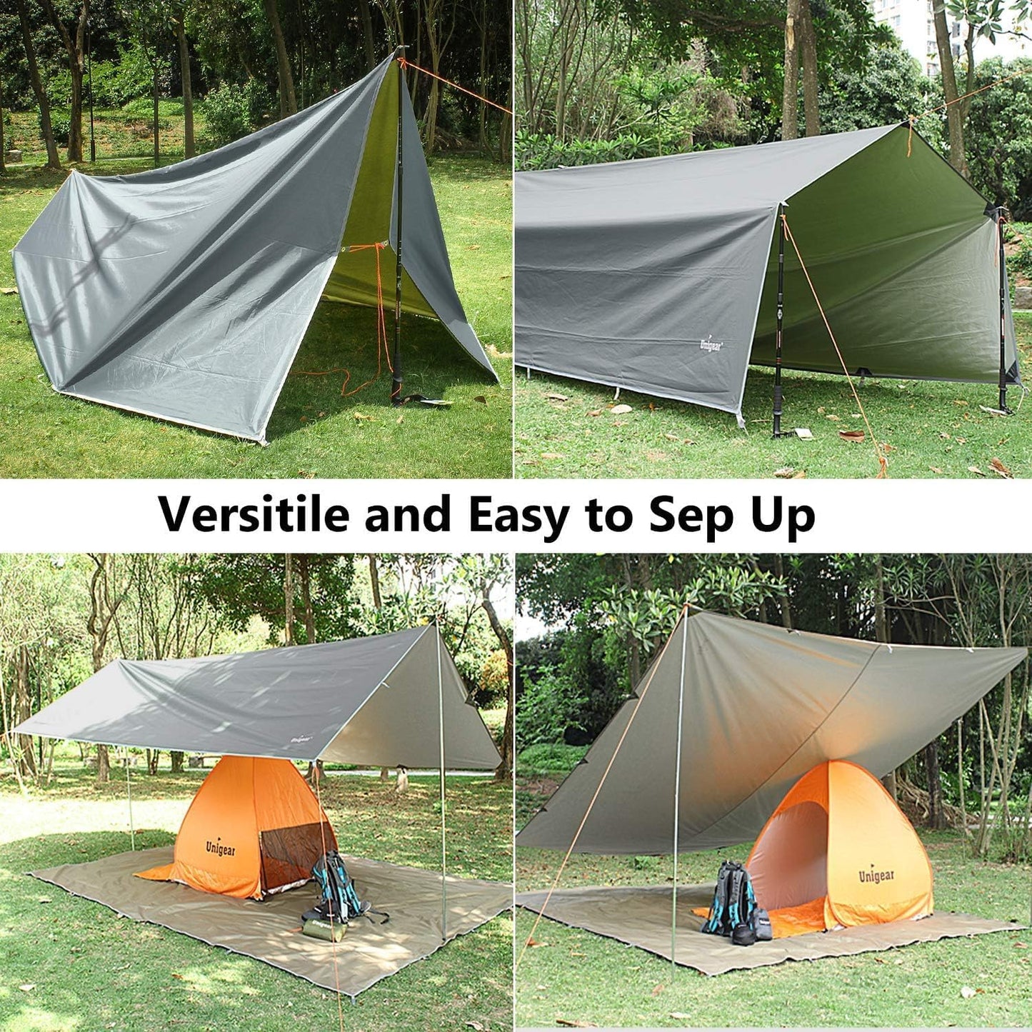 Wasserdichtes Tarp, Grau 4.4x4.4 m