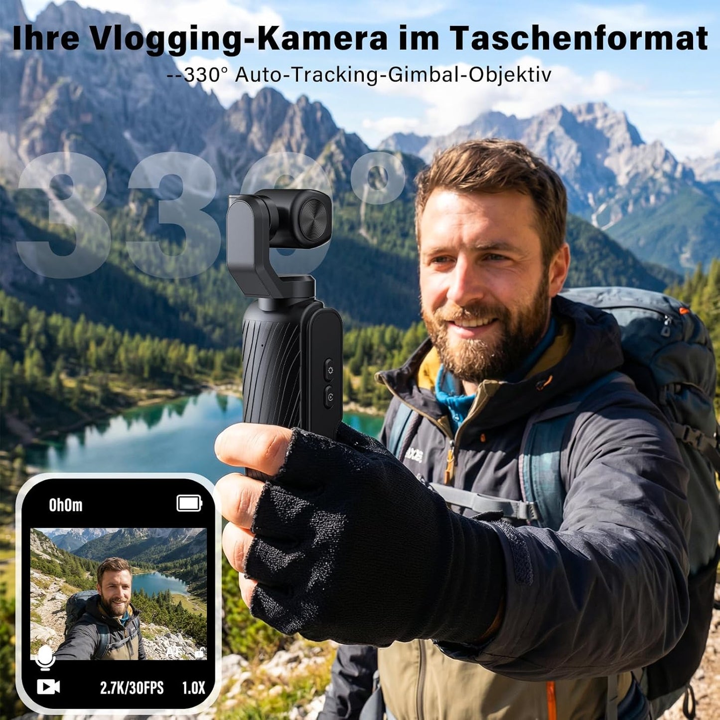 4K Actionkamera mit 2-Achsen-Stabilisierung
