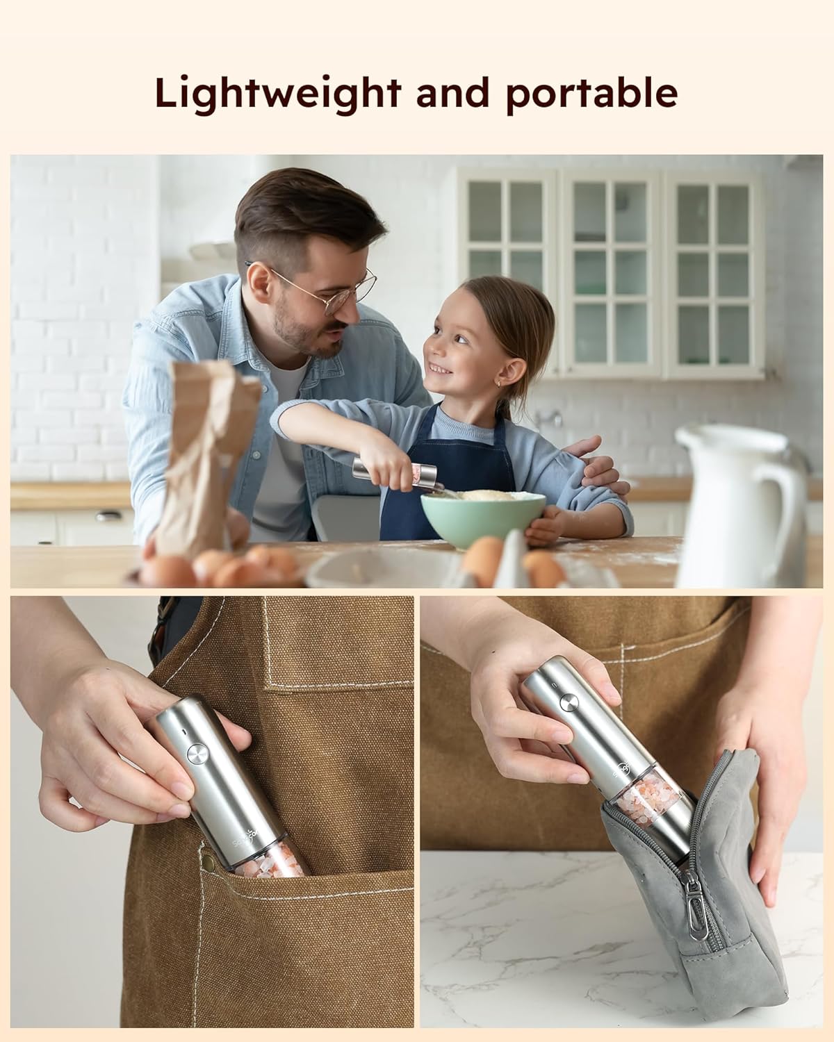 Elektrisches Salz-Pfeffermühlen-Set mit USB-Aufladung