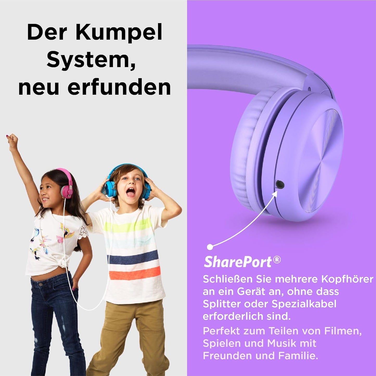 Connect+ Pro Kinderkopfhörer, Lila