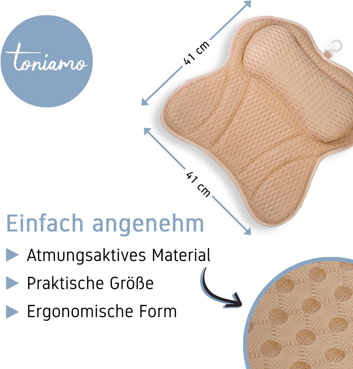 Ergonomisches Badewannenkissen, Sandy