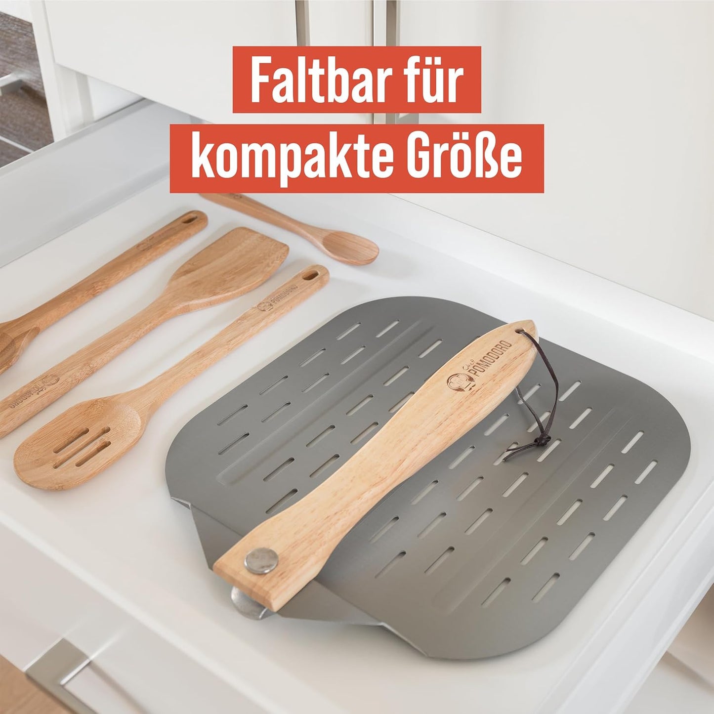 Pizzaschieber mit faltbarem Griff, 30,5 x 35,6 cm