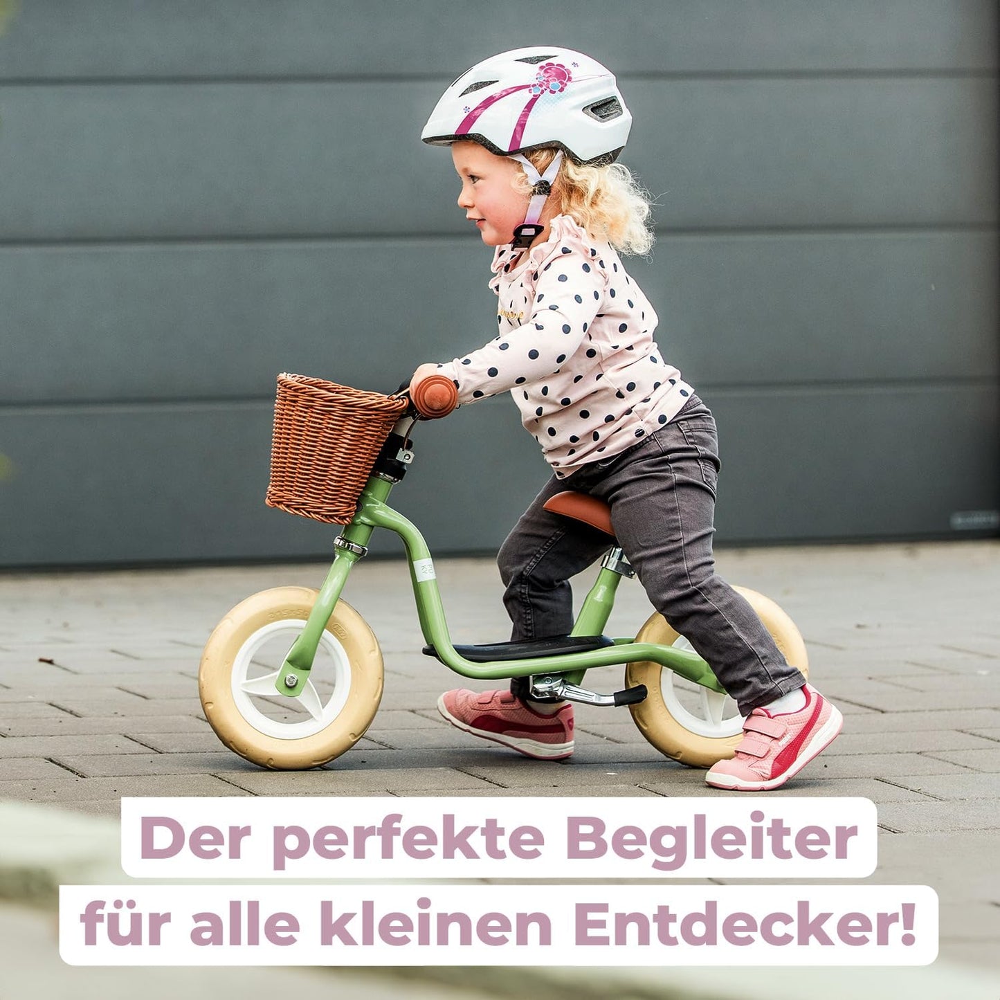 LR M Laufrad mit Trittbrett und Seitenständer, Pearl Pink + Seitenständer