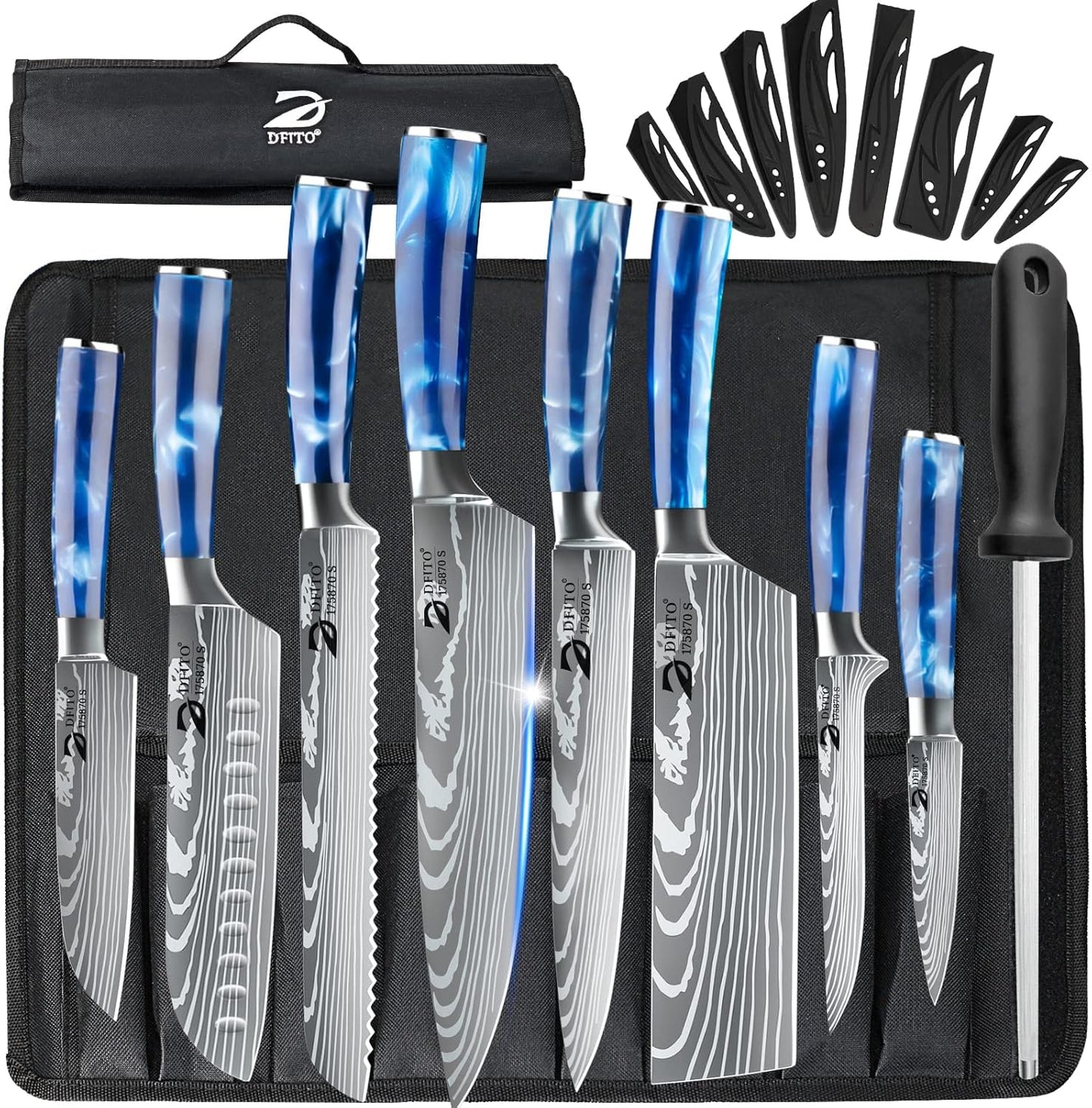 Messerset, Blauer Griff