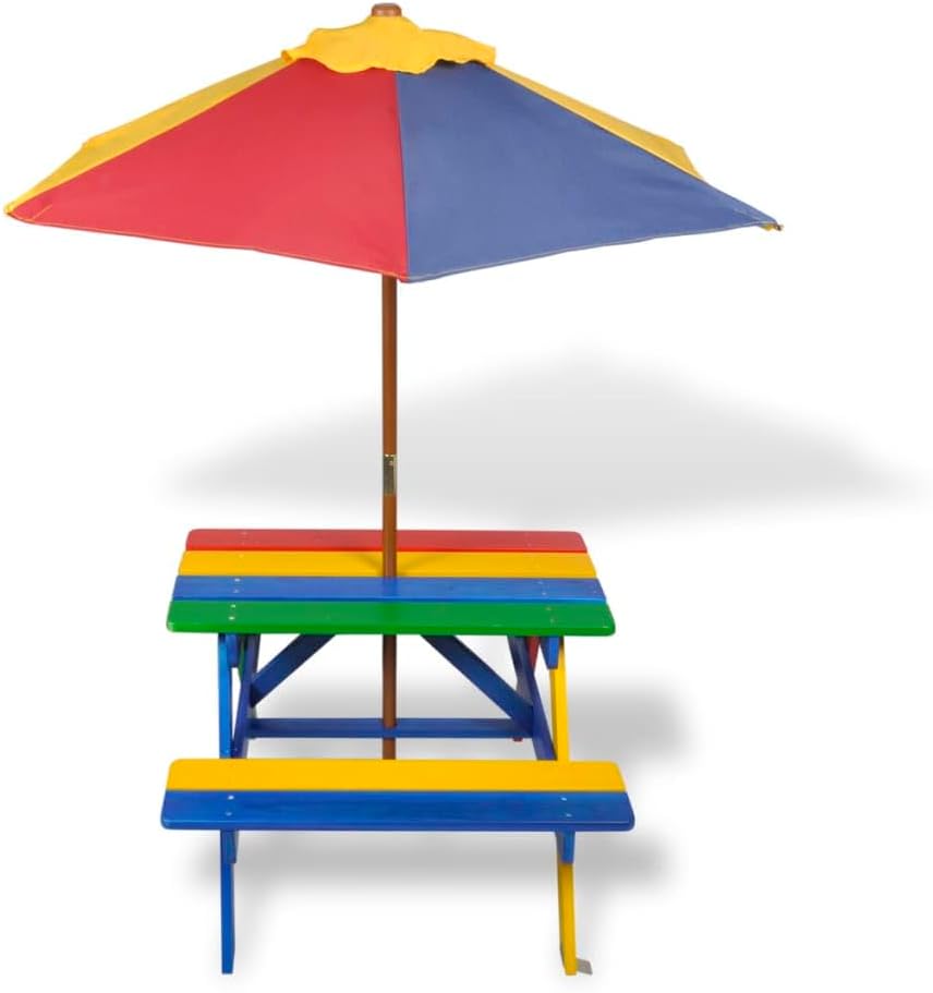 Kinder-Picknicktisch mit Sonnenschirm