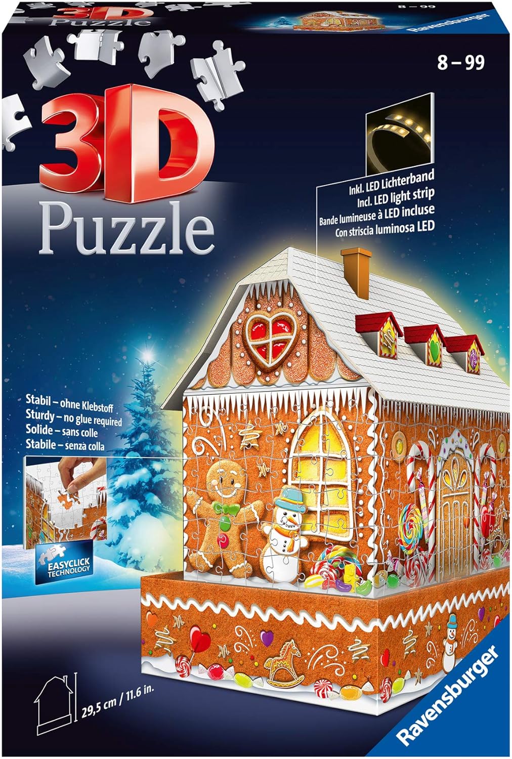 3D Puzzle Lebkuchenhaus mit LED-Beleuchtung, Single