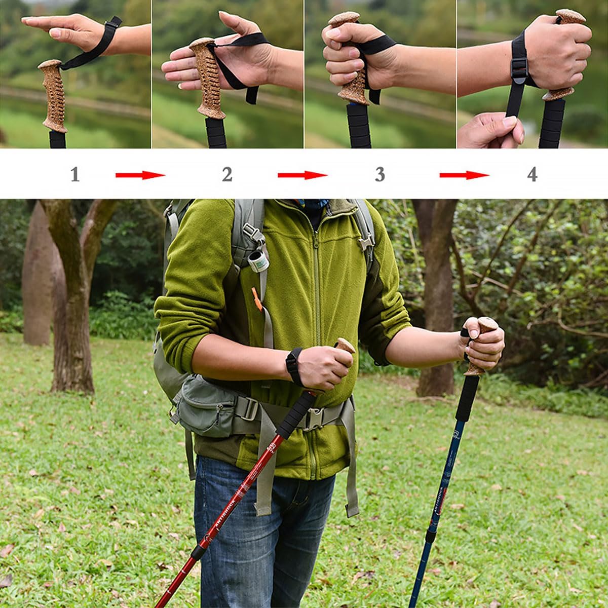 Teleskop Nordic Walking Stock, Blau 1