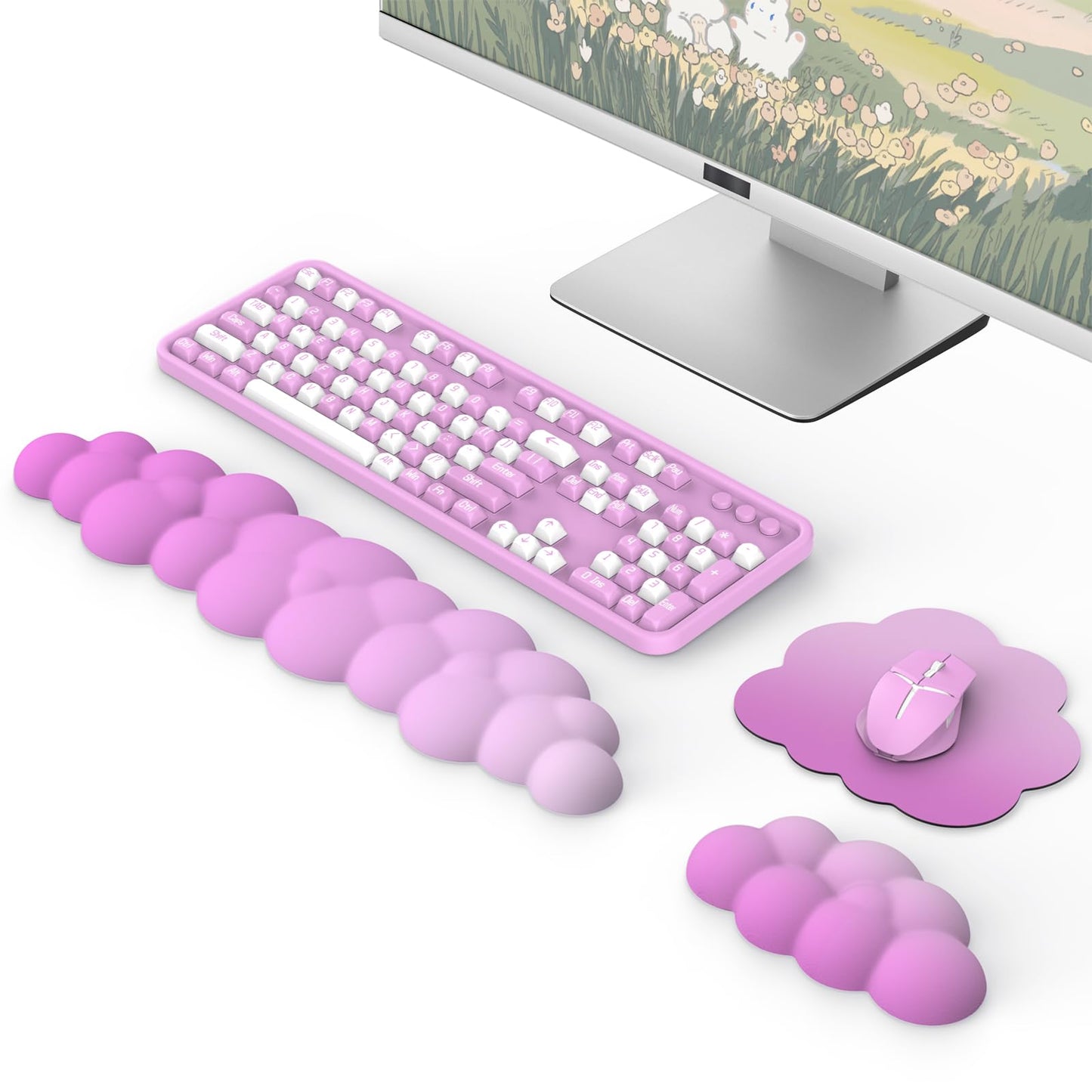 Ergonomisches Handgelenkauflagen-Set für Tastatur & Maus, Rosa