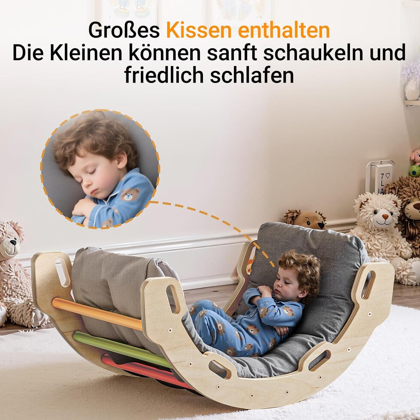 Kletterbogen mit Kissen, Regenbogen