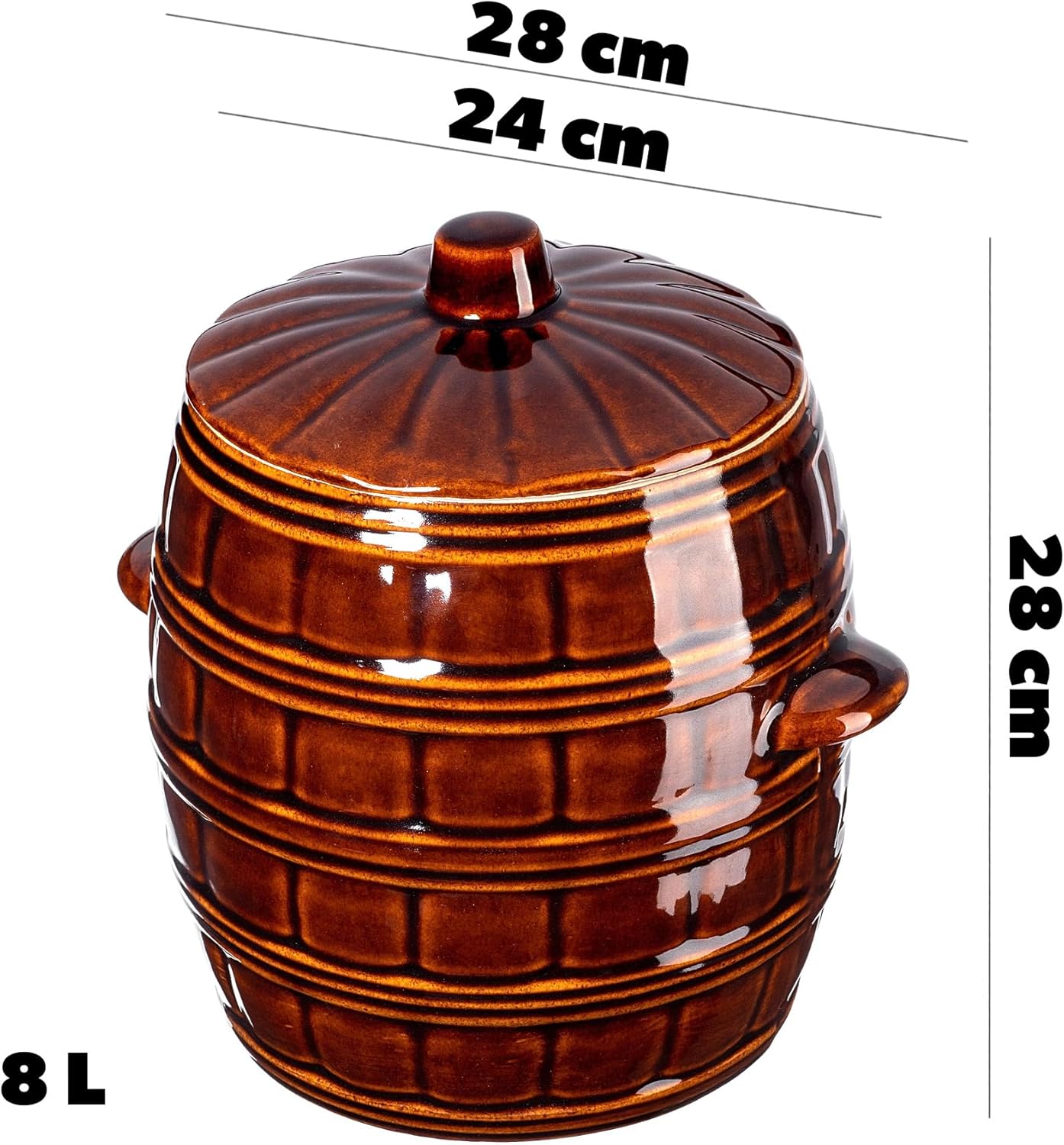Gärtopf mit Deckel, 8l