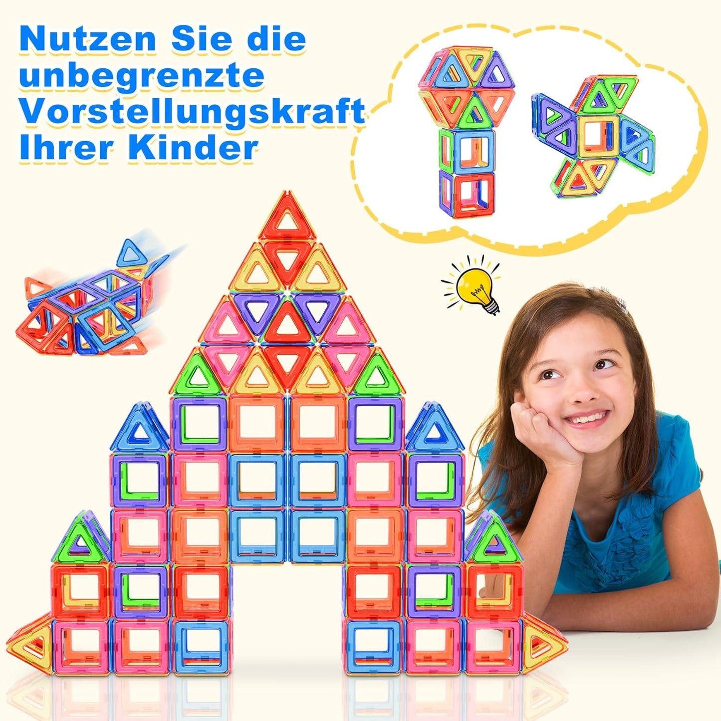 40-teiliges Magnetbausteine Set, Mehrfarbig