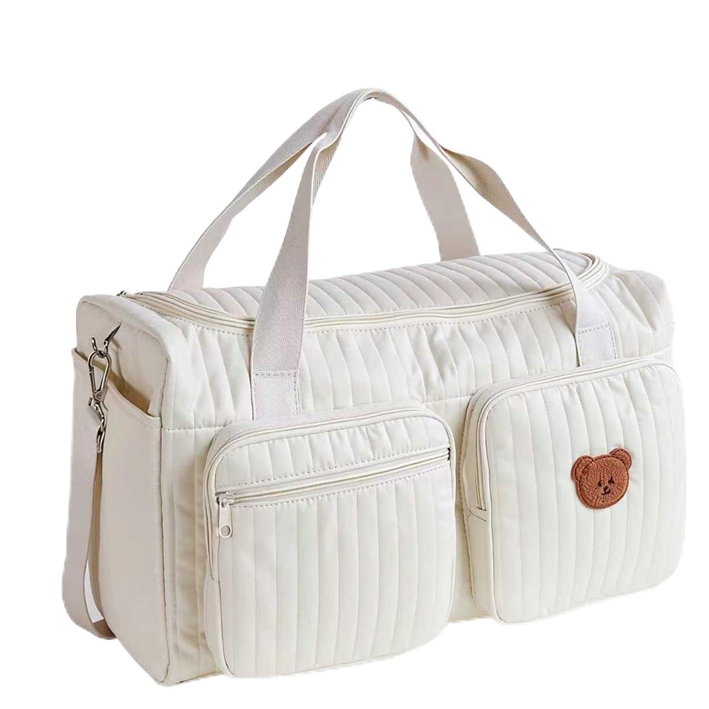 Gesteppte Wickeltasche für Babypflege und Reisen, Single Bear