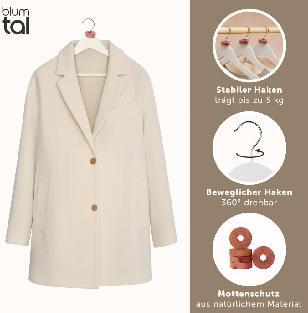 20er-Set Kleiderbügel + Zedernholz Mottenschutz, 20er Set Weiss