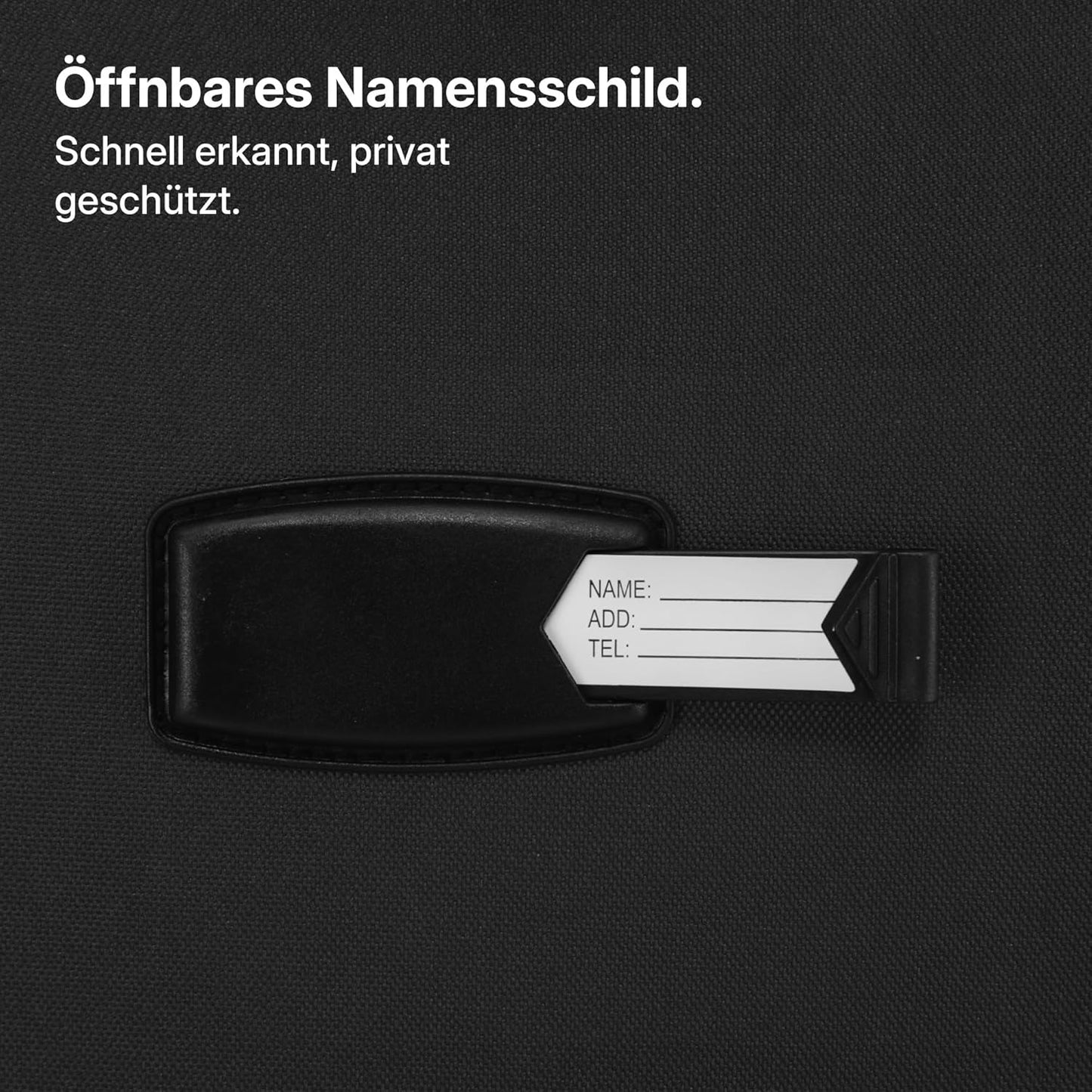 Erweiterbarer XL-Stoffkoffer, Schwarz Koffer XL (79 cm) erweiterbar