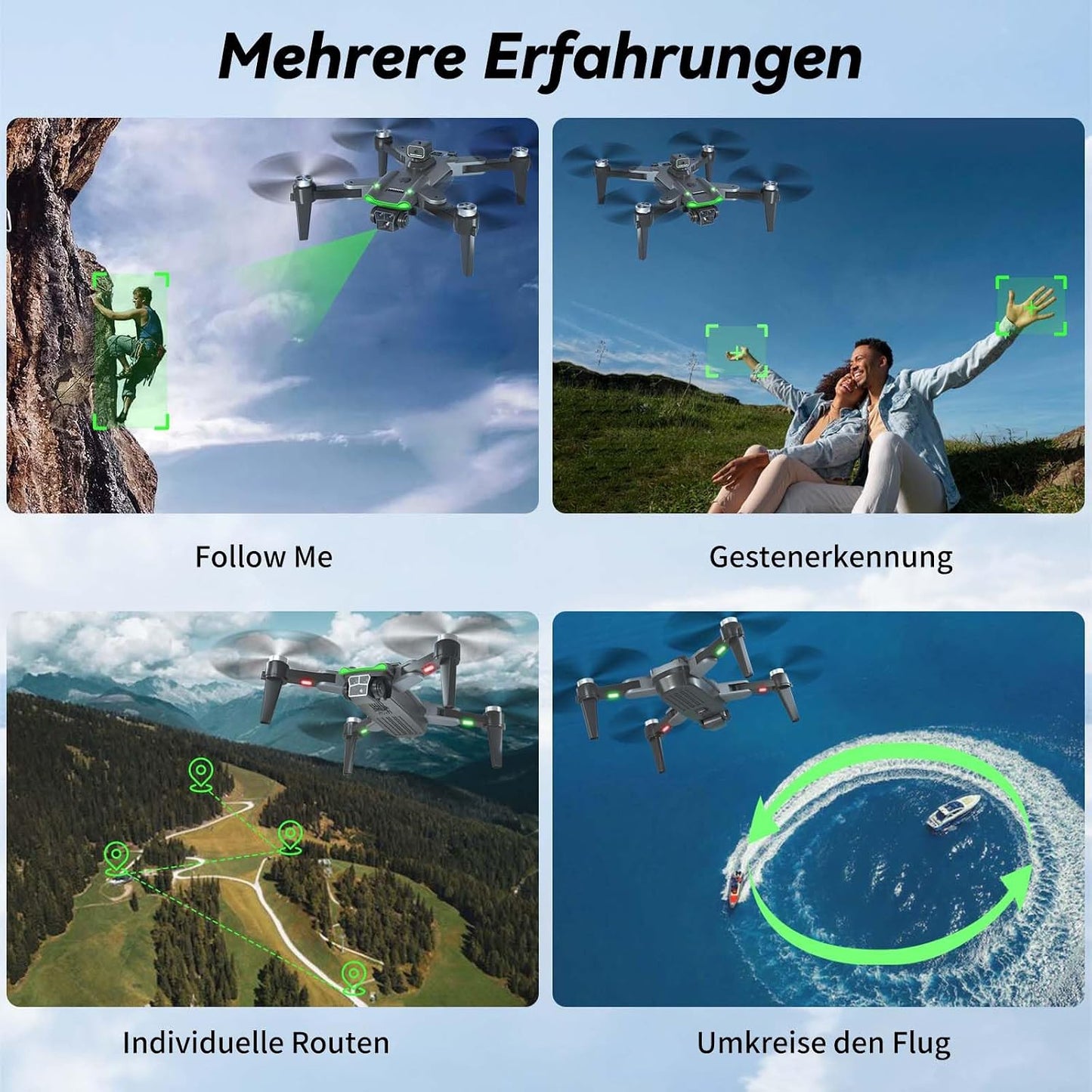 GPS-Drohne mit 4K Kamera, Klein Schwarz
