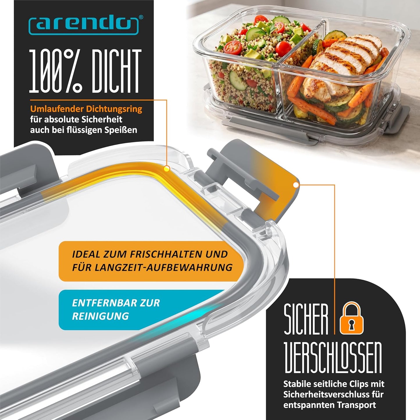 Lunchbehälter Set aus Glas