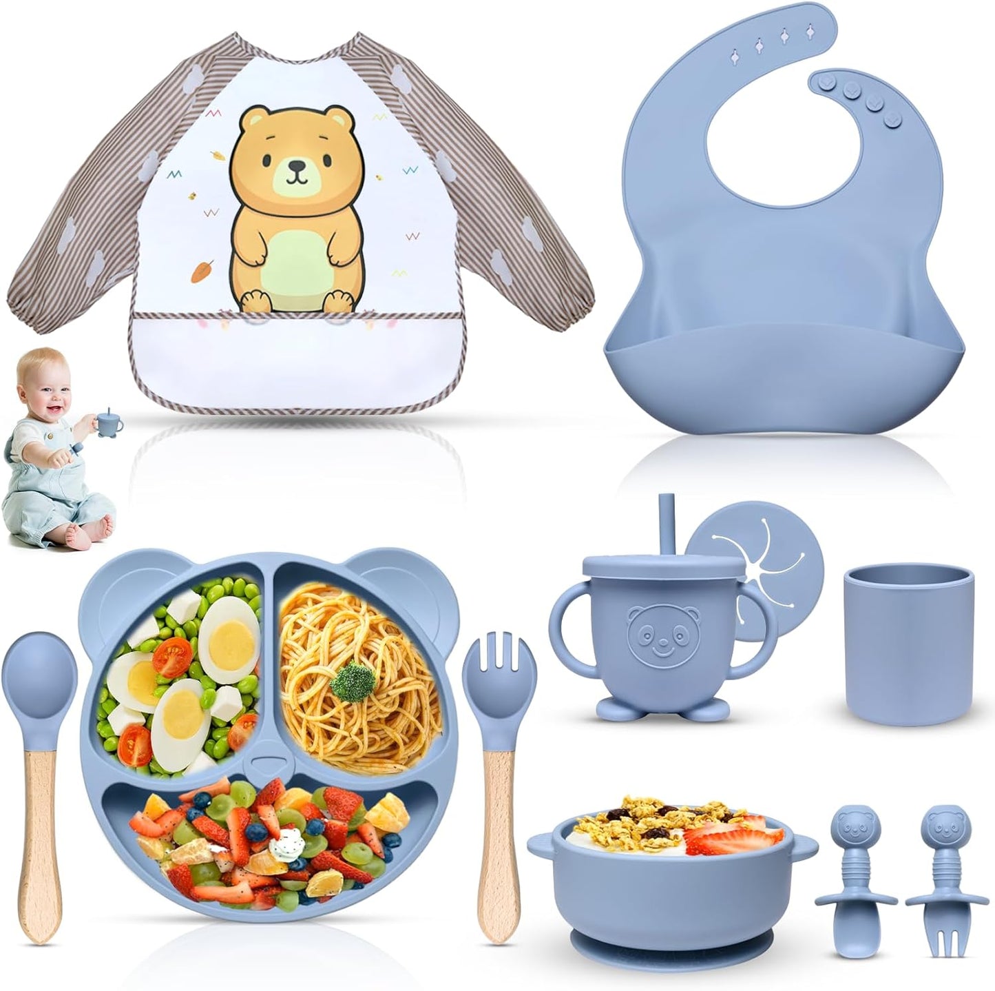 Baby Geschirrset, Blau
