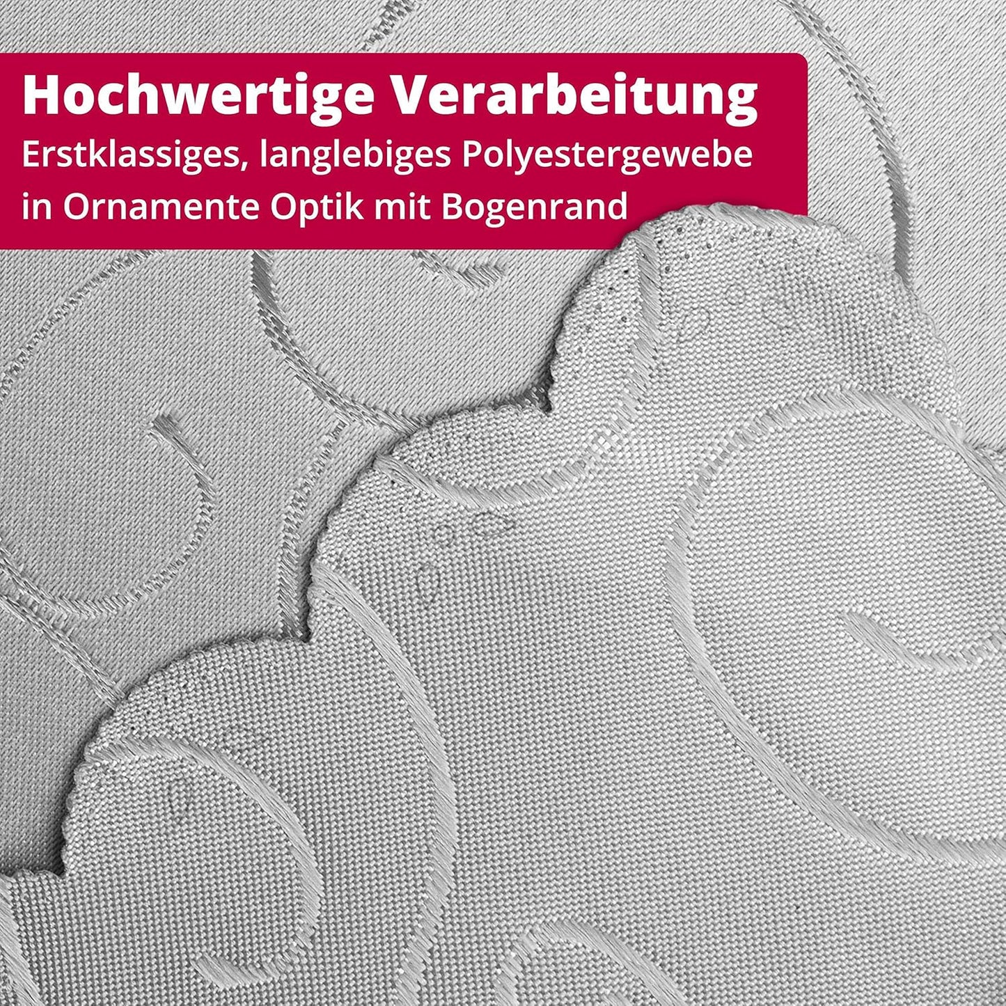 Tafeldecke mit Ornament-Stickerei, 130 x 340 cm (Eckig) Altrosa / Rosa