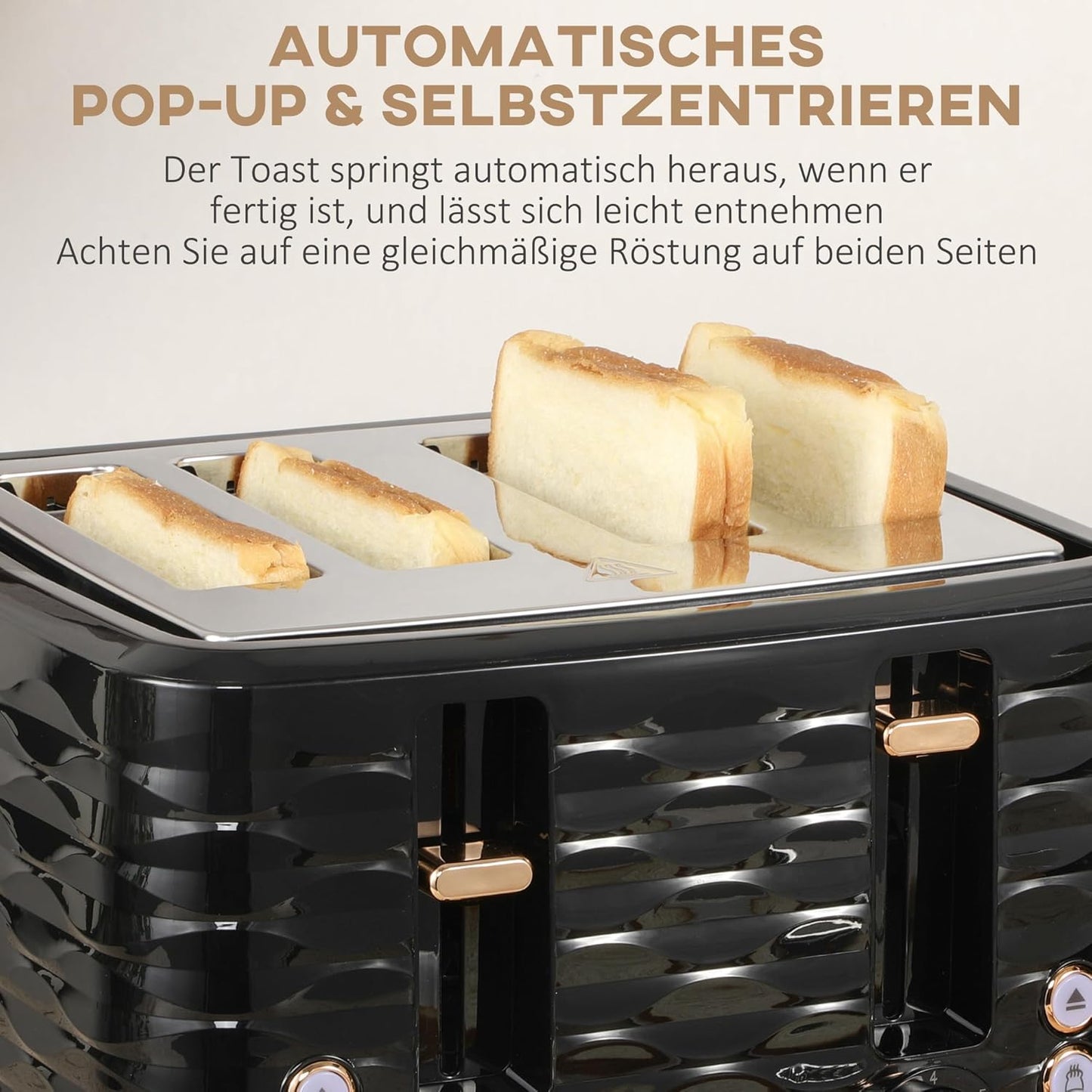 Frühstücks-Set Wasserkocher & Toaster (1,7L, 4 Scheiben), Schwarz