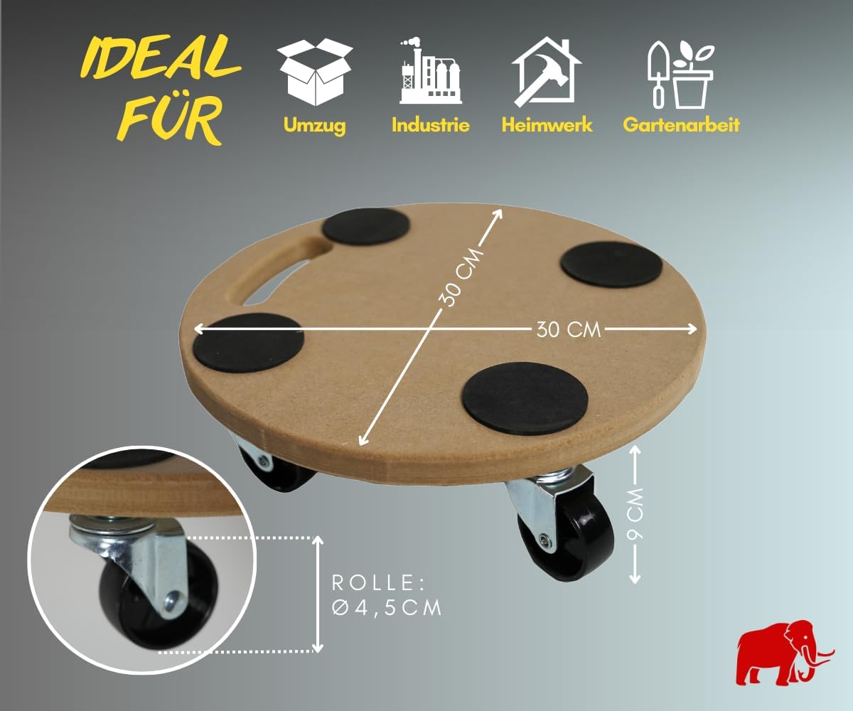 Profi Transportroller Hercules, 2er-Set, 2 Stück Mdf-platte