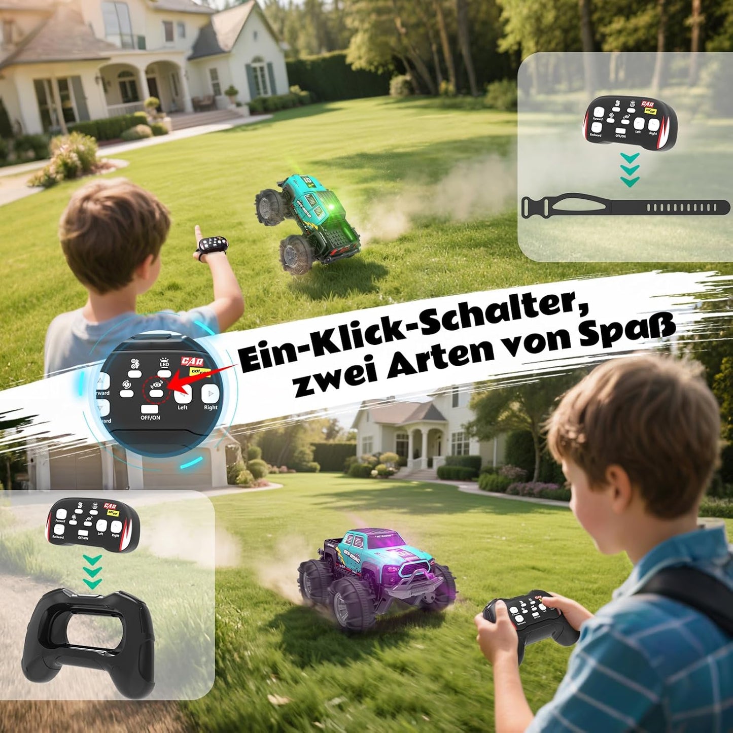 Amphibisches RC Auto mit Gestensteuerung & LED