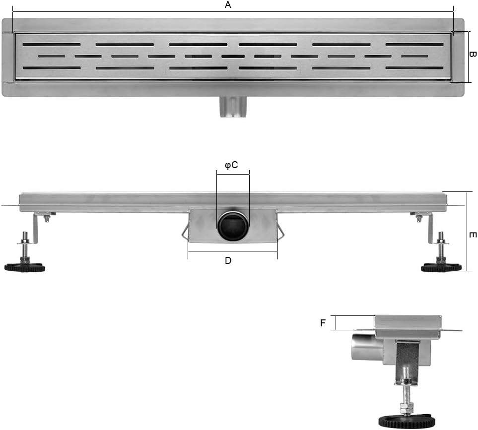 Duschrinne 50 cm, Schlitz 50cm