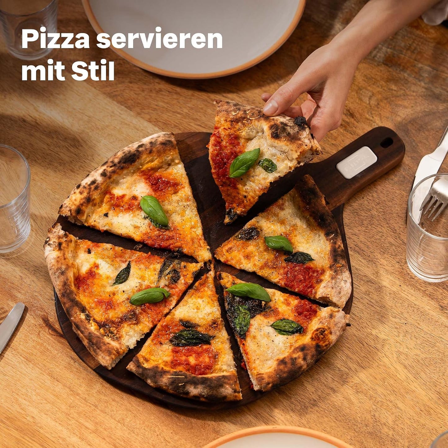 Pizzabrett, Einzeln Servierbrett