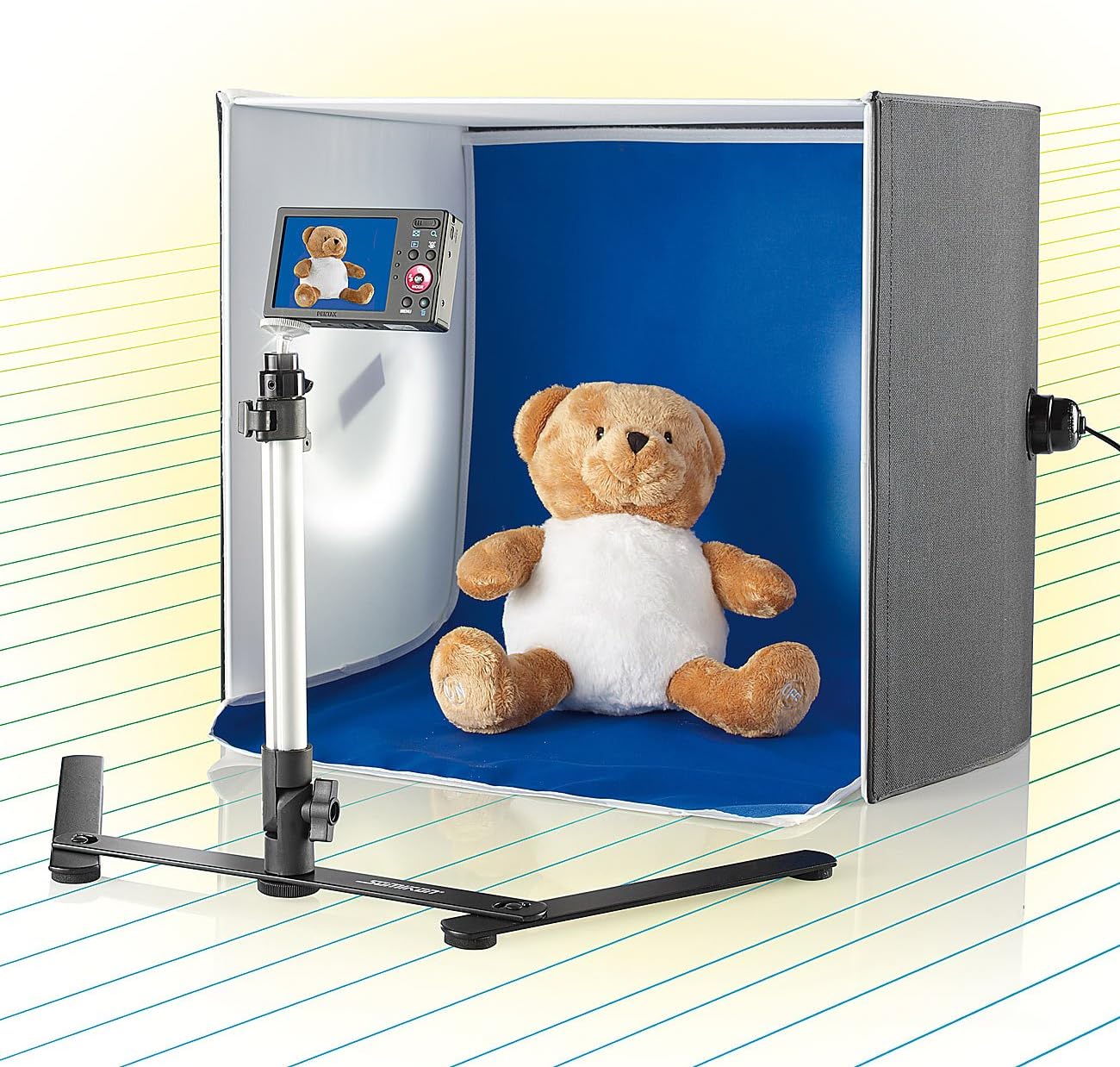 Foto-Studio-Box mit Bluescreen/Whitescreen