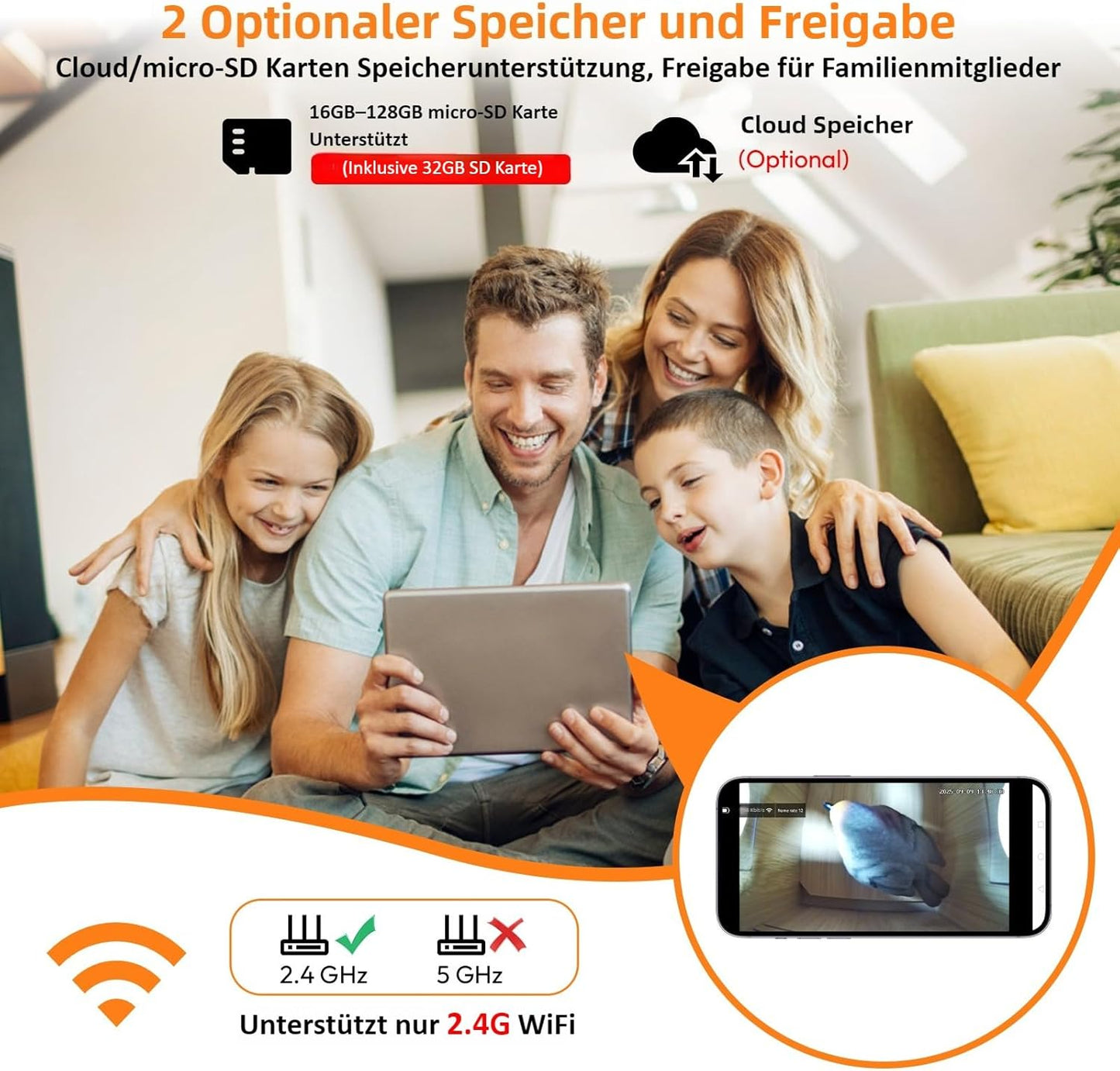 Nistkasten mit WLAN-Kamera & Bewegungserkennung, Vogelhaus D