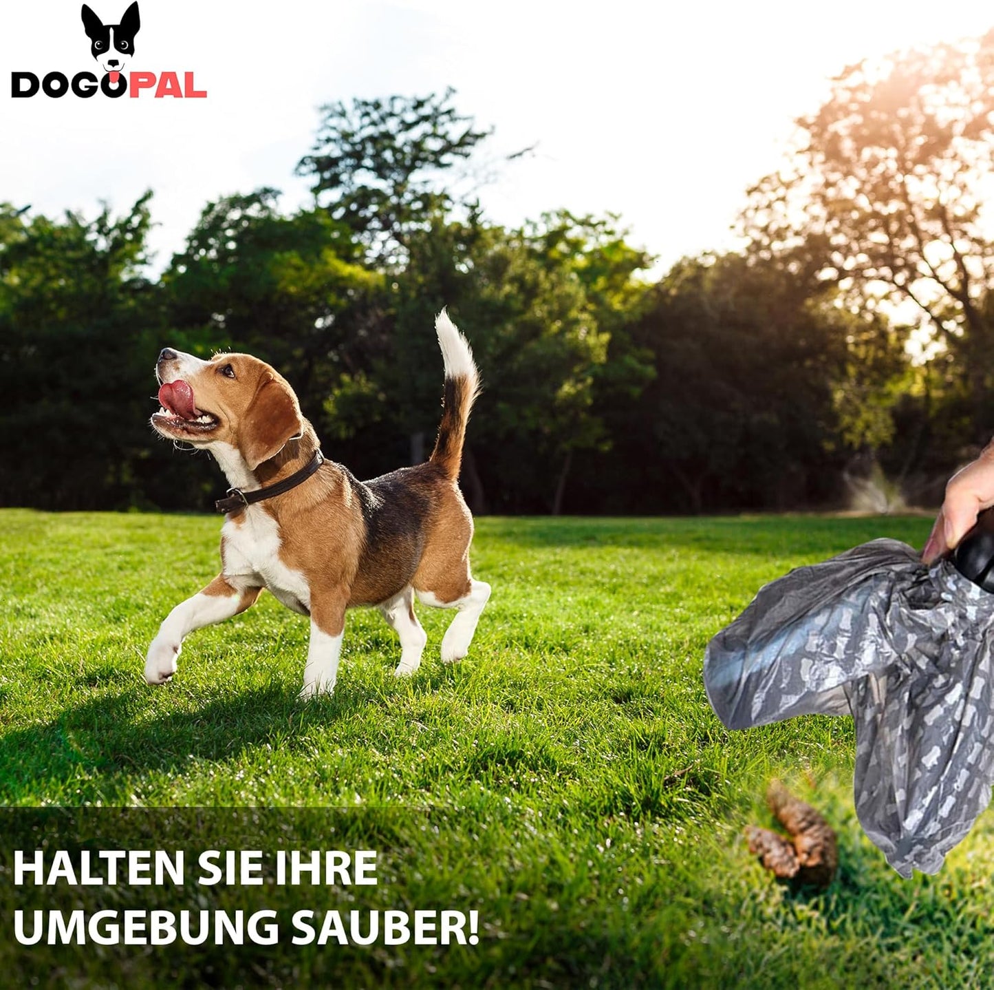 Hundekotschaufel mit Beutel für unterwegs, GRAU L