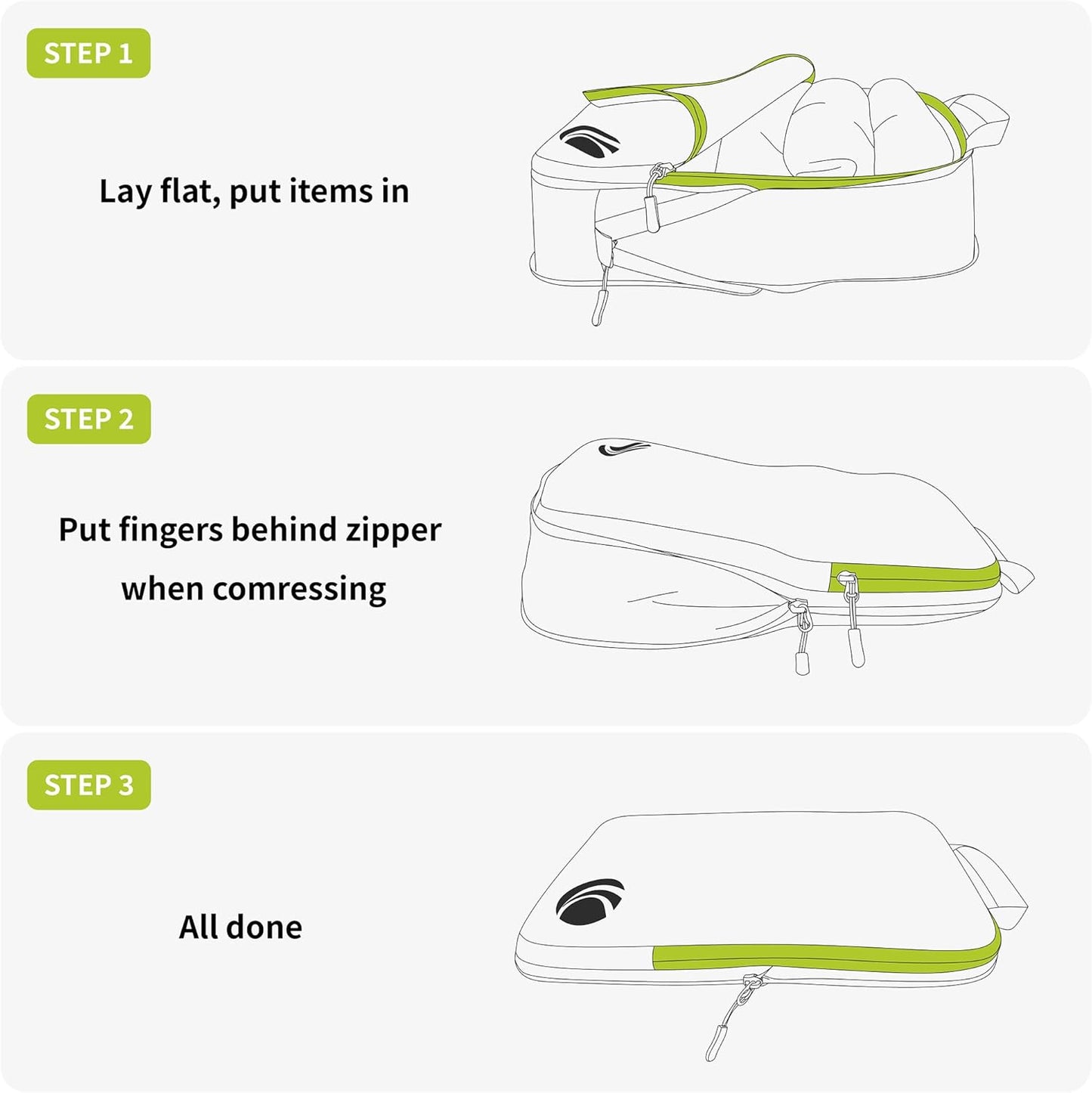 5er-Set Kompressions-Packwürfel, 5PCS White