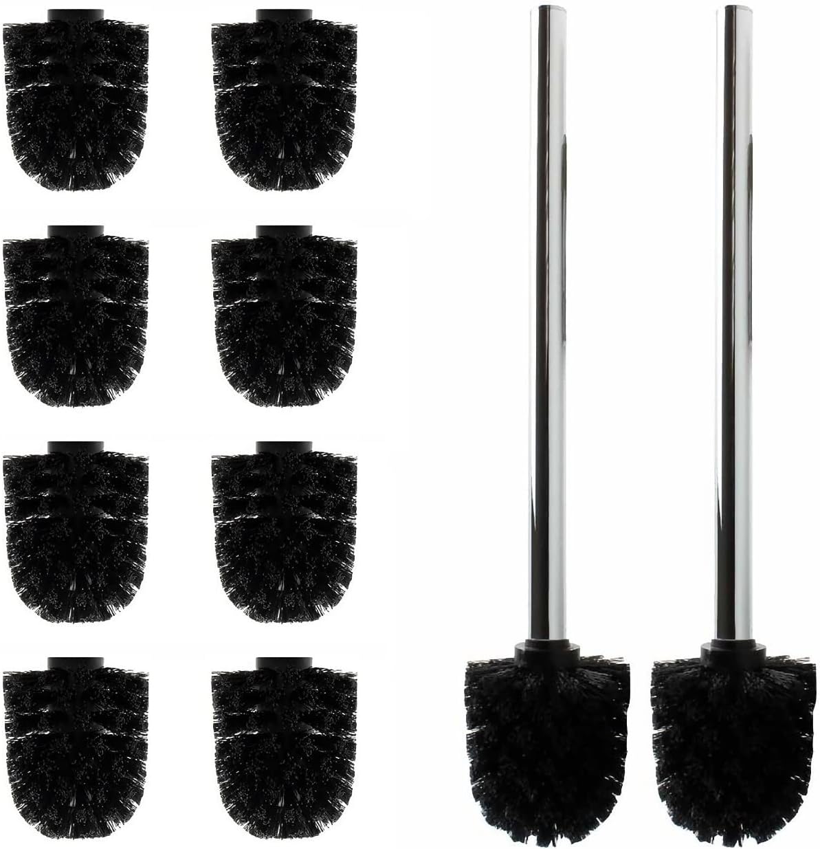 12er-Set Ersatz WC-Bürstenkopf, 10er Set Schwarz