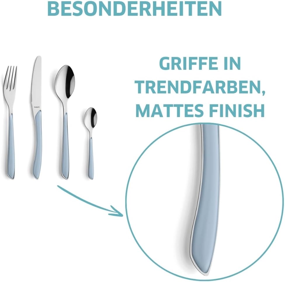 24-teiliges Prisma Besteckset für 6 Personen, 24-teilig Himmelblau | 24-teilig