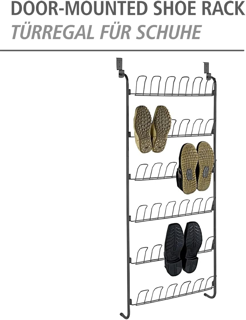 Tür-Schuhregal, Schwarz