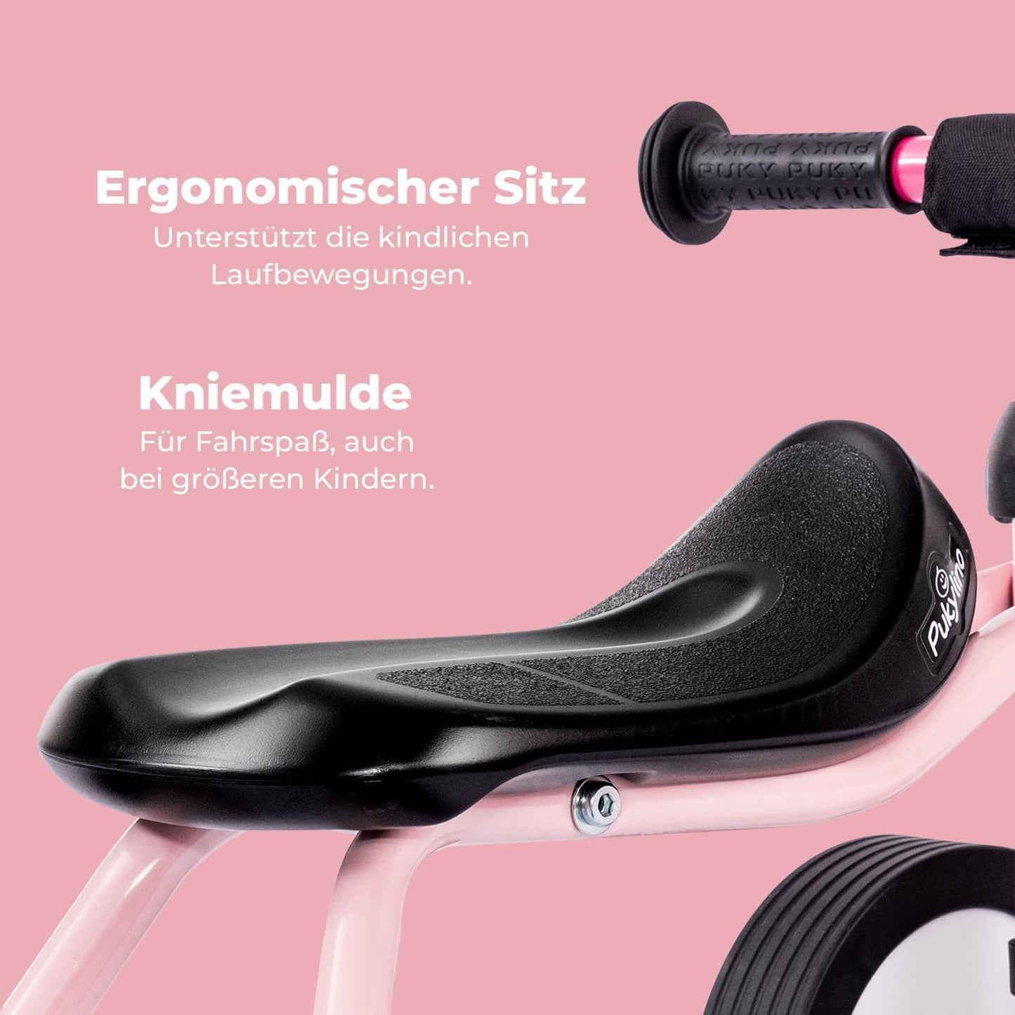 PUKYLINO Rutschfahrzeug mit Lenkerpolster retro rose, Retro Rose + Lenkerpolster