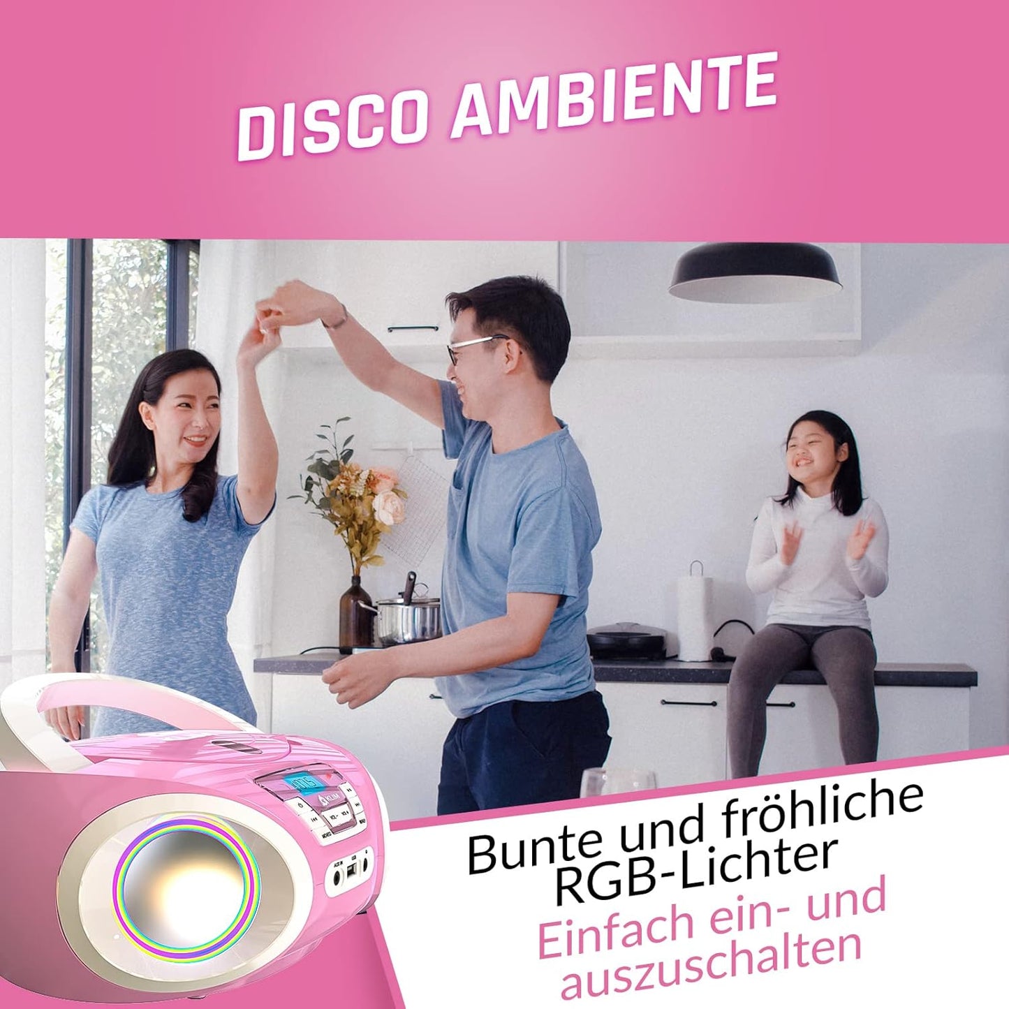 CD-Player für Kinder, Rosa