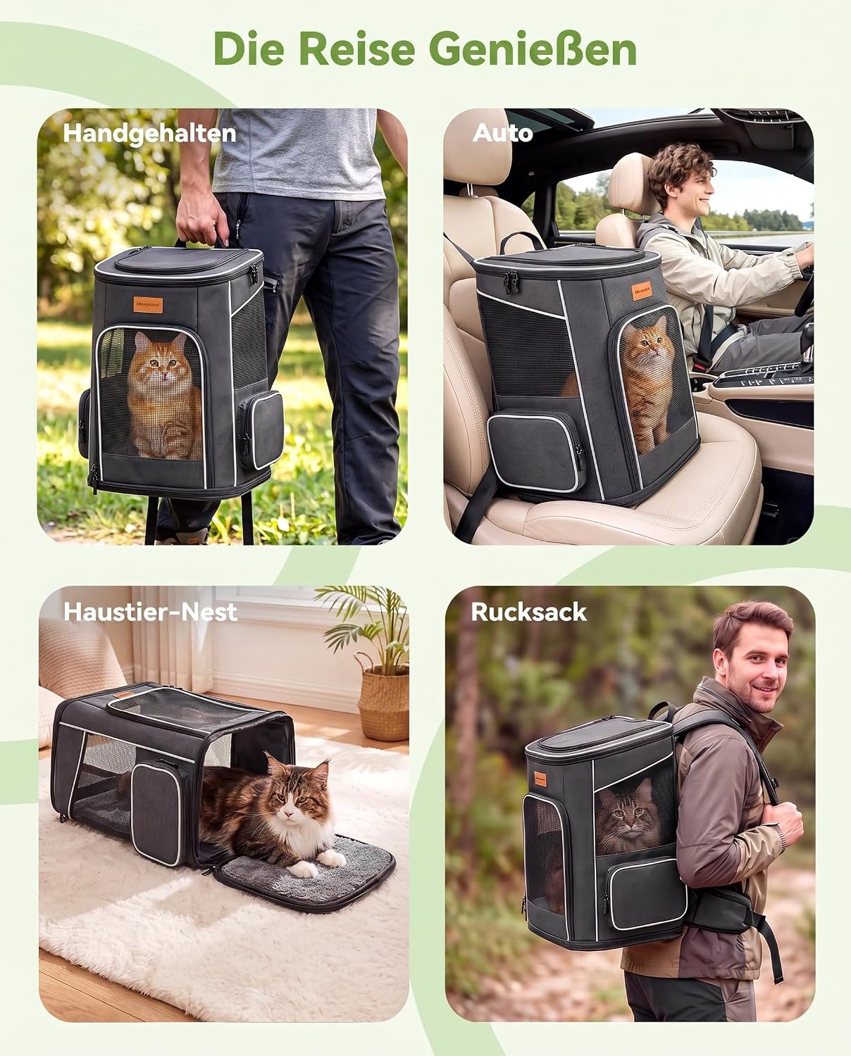 Katzen- und Hunderucksack, Dunkelgrau L 33 x B 28 x H 41 cm Regulär