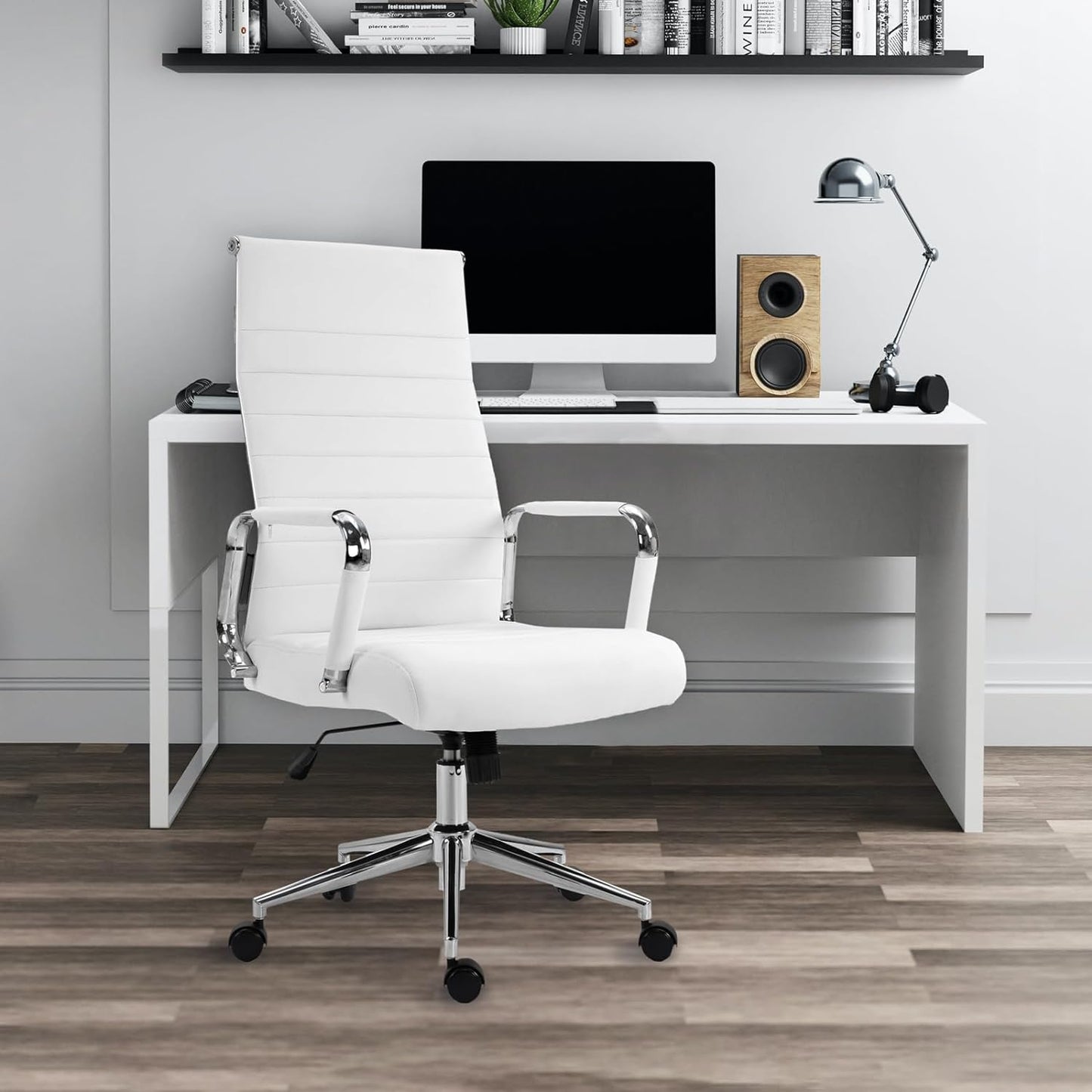 Elegance Comfort, Weiss (Kunstleder), Hohe Lehne