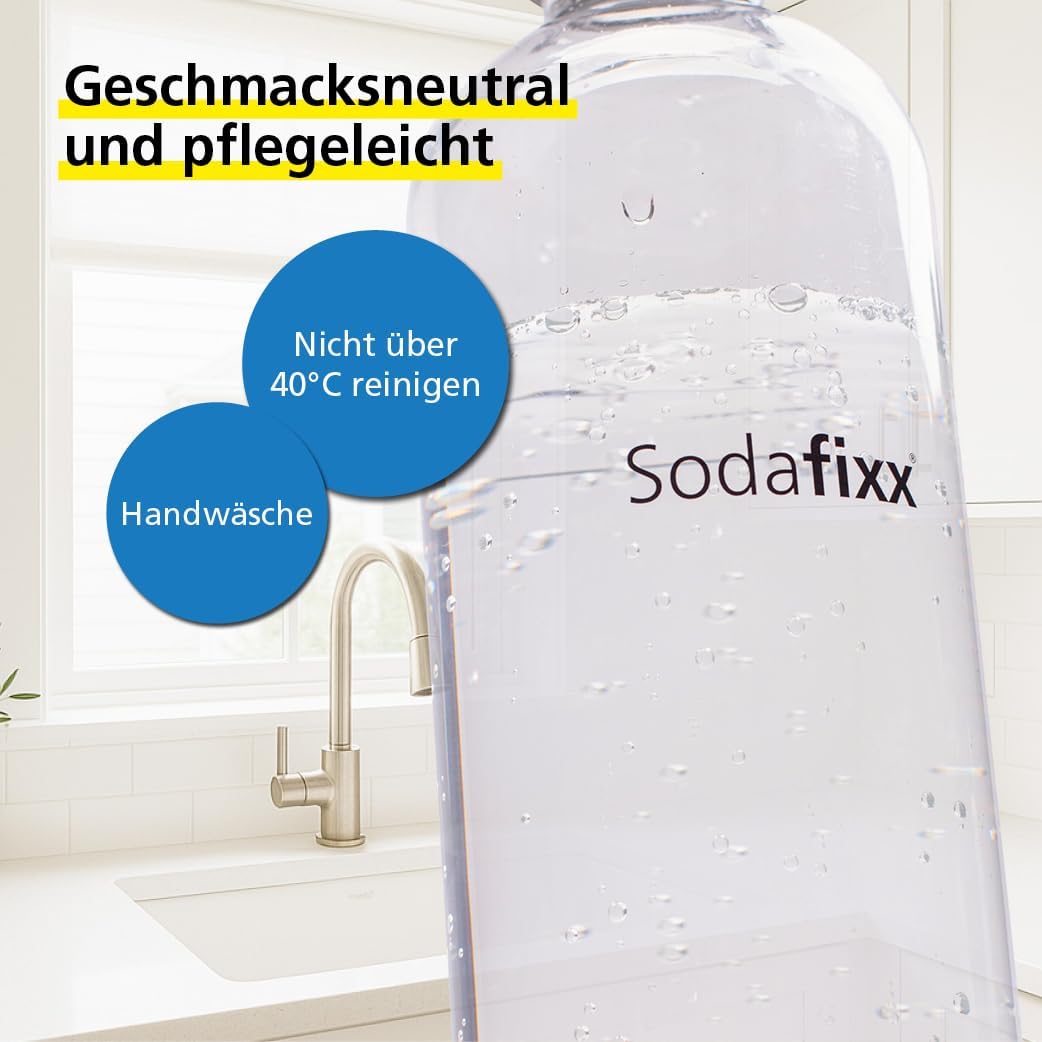 2er-Set Wasserflaschen für Wassersprudler, 2x PET Flaschen