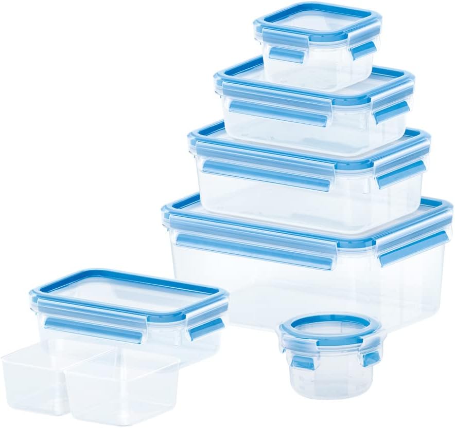 Frischhaltedosen-Set Clip & Close (9-teilig), ‎9-teiliges Set| 0,15+0,2+2x0,55+0,55mitEinsatz+1+1,1+2,2