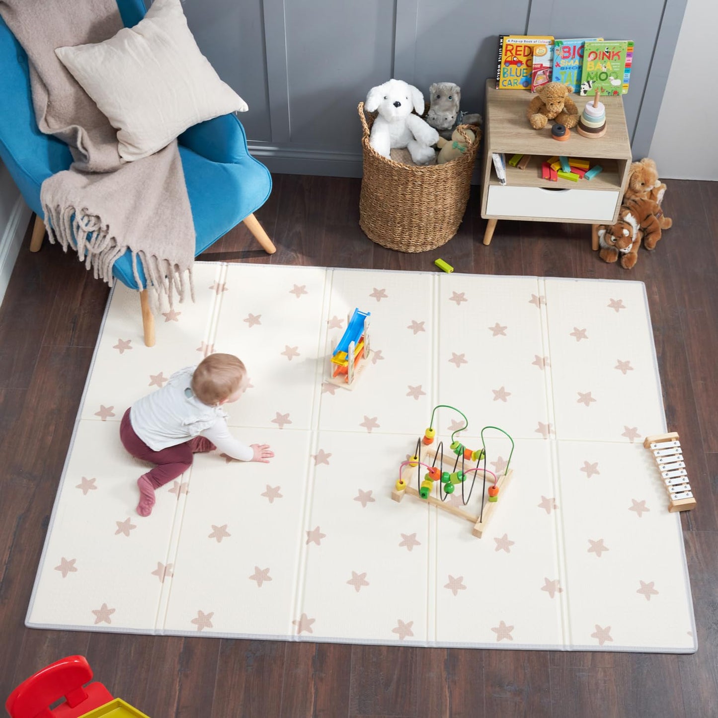 Wend- und Faltbare Spielmatte, 200 x 150 cm Beige