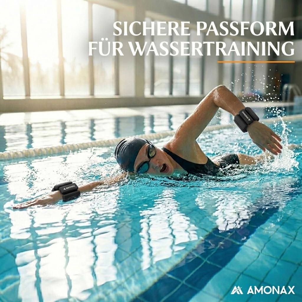 Gewichtsmanschetten Set für Beine und Arme, Schwarz - 1kg x 2